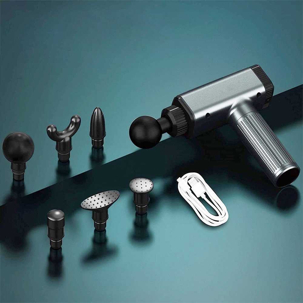 XERSEK Massagepistole Massagegerät für Tiefengewebe Massage Gun LCD, mit 6 Massageköpfen und 30 Geschwindigkeiten
