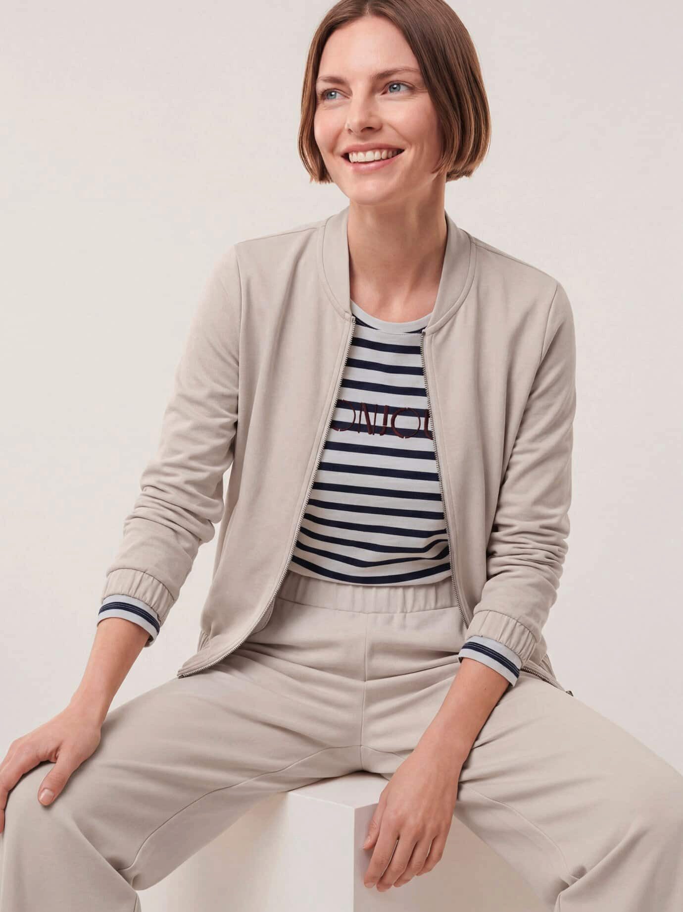 Walbusch Blouson Damen Baumollstretch Blouson Blousonkragen, Blousonkragen