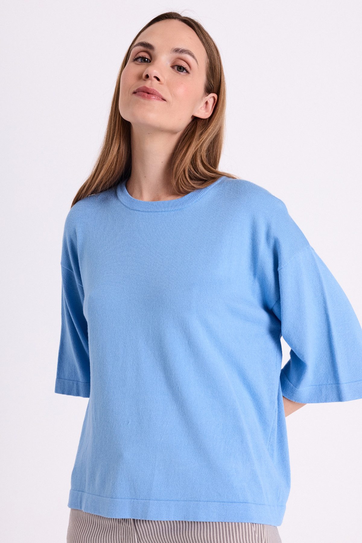 FREEQUENT Strickpullover FQCONNY-PULLOVER 3/4-Arm mit weitem Ärmeln günstig online kaufen
