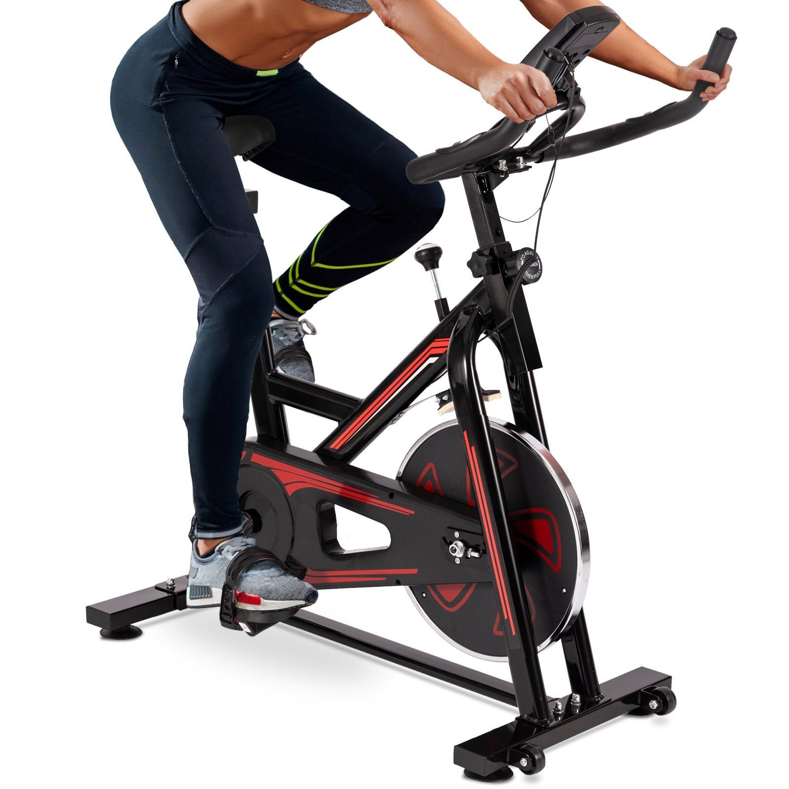 VENDOMNIA Heimtrainer Fitnessbike mit LCD Display (Pulsmesser, Sitz und Griff verstellbar, max 120 kg), Fahrrad, Fahrradtrainer, Fitnessfahrrad, Indoor Cycling Bike