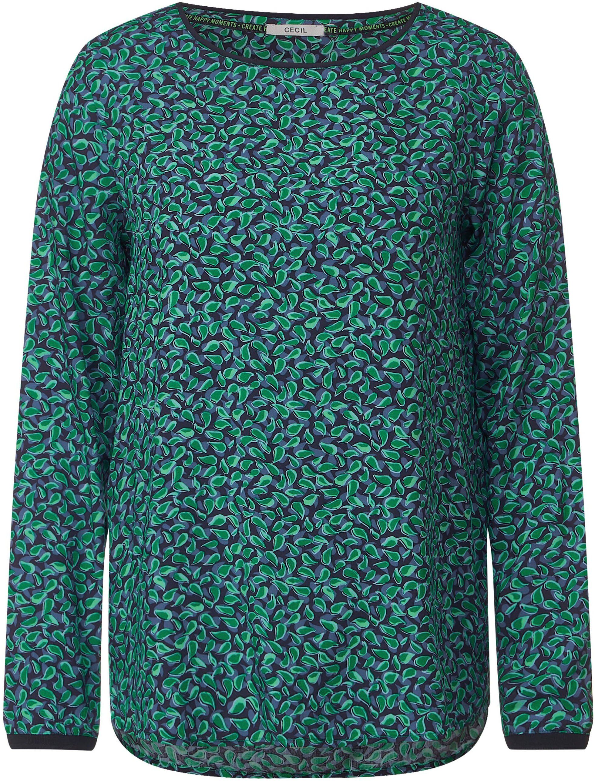 Paisley-Muster green Langarmbluse Cecil easy mit