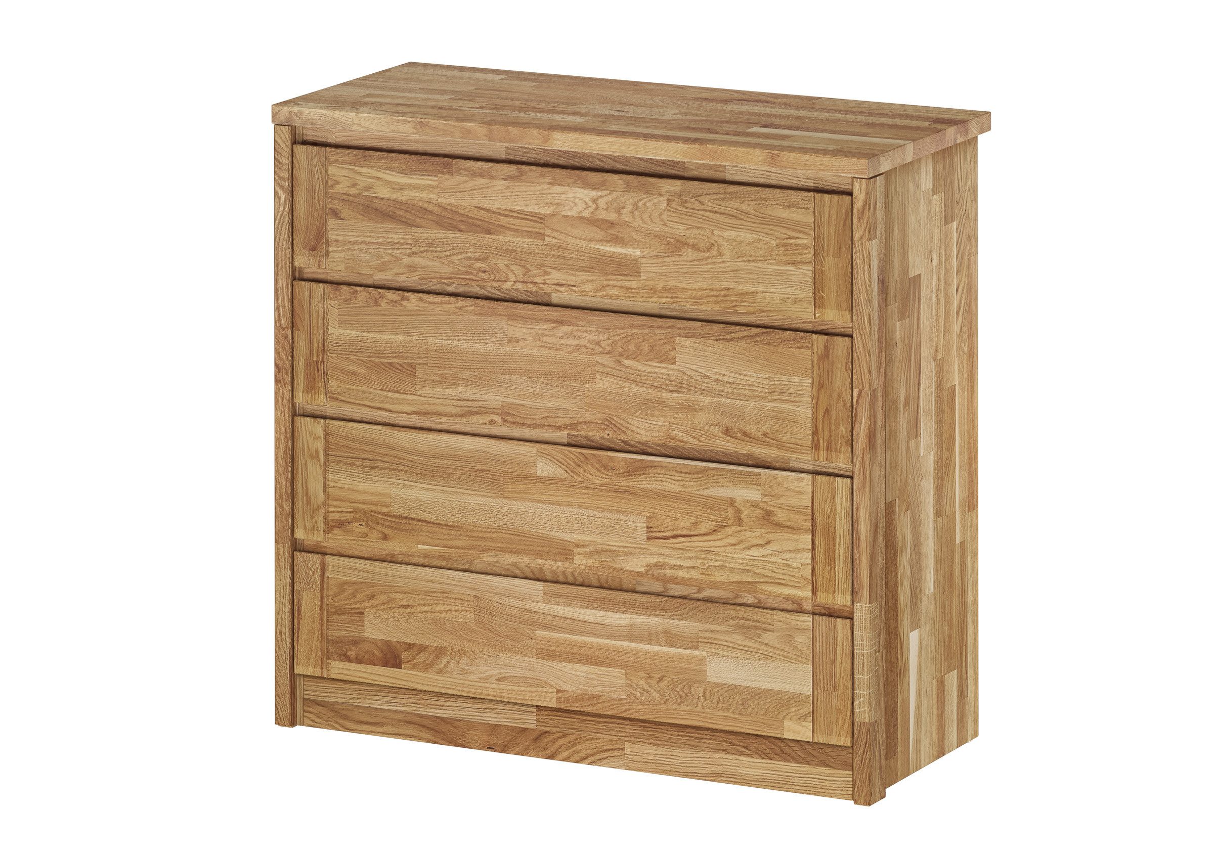 ERST-HOLZ Sideboard Sideboard Kommode Schrank mit 4 Schubladen Natur, 90.50-35 - Kommode Schrank 4 SchubladenEiche geölt