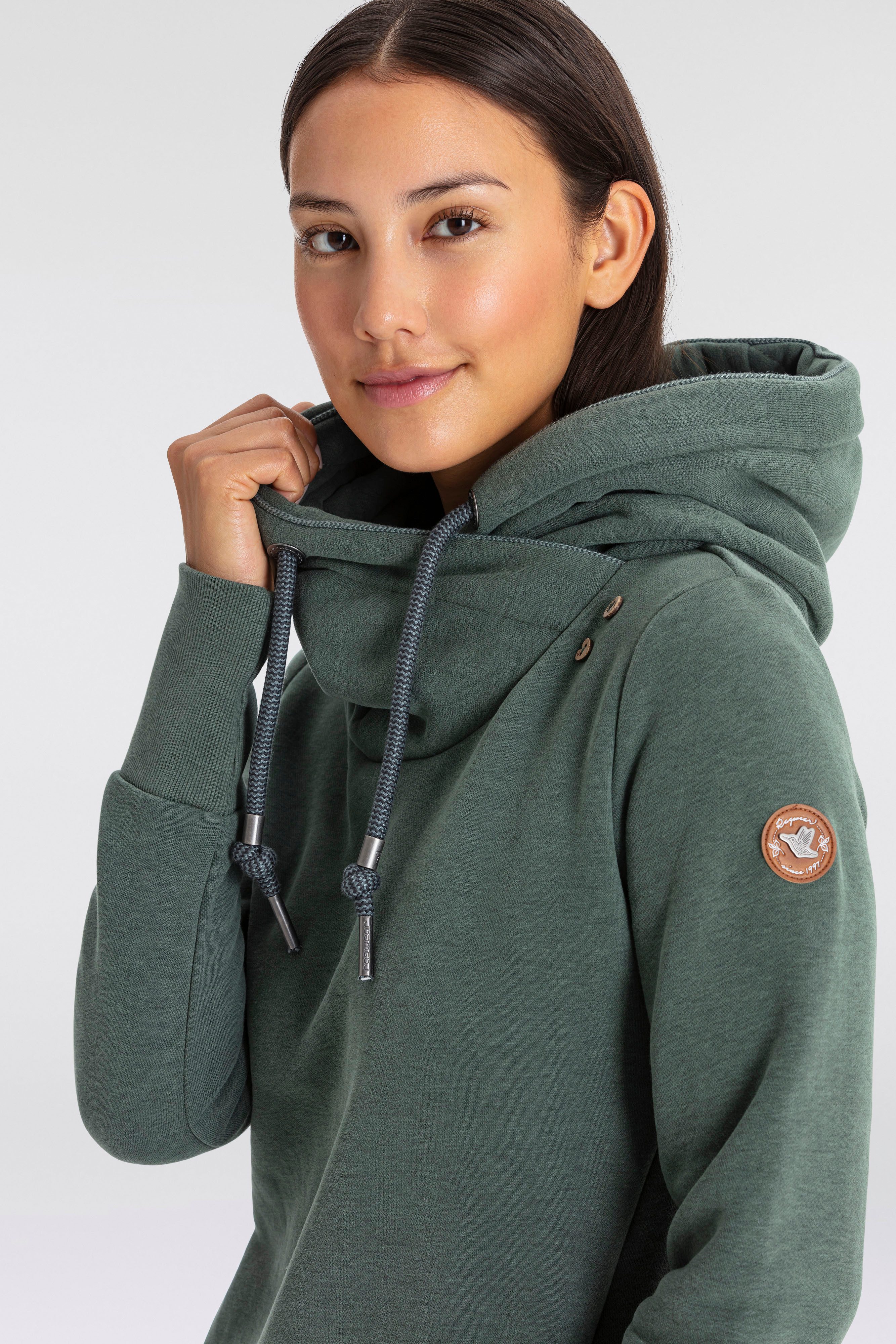 Ragwear Kapuzensweatshirt GRIPY BUTTON O Baumwollmischung, Kapuze – Bild 3 von 5