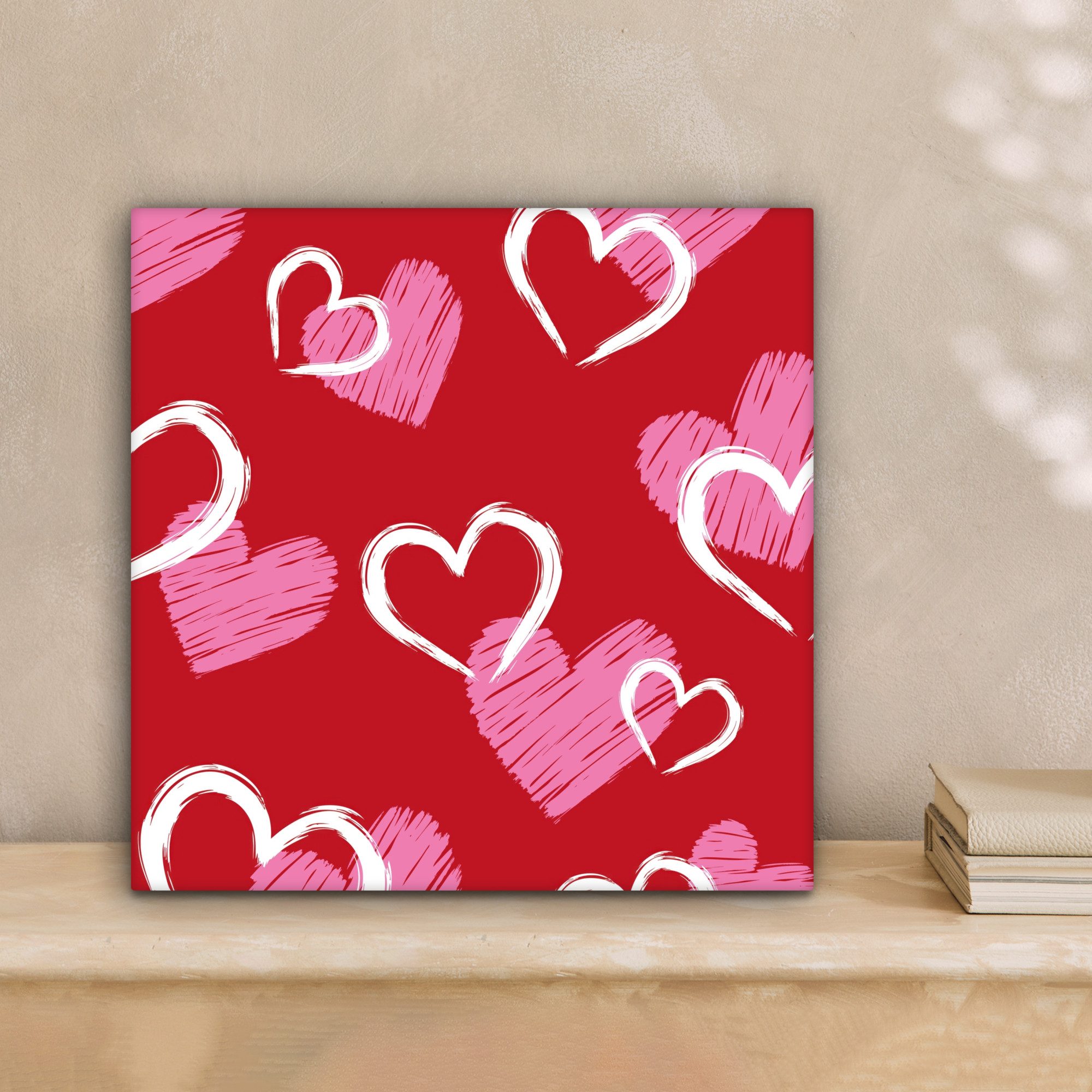 OneMillionCanvasses® Leinwandbild Muster - Herzen - günstig online kaufen