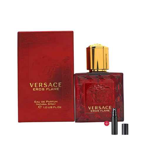 Versace Duft-Set Eau de Parfüm Versace Eau Fraiche, Dylan Blue, Eros und Eros Flame Man, 1-tlg., Geschenkbox, Parfümzerstäuber Nachfüllbar GRATIS