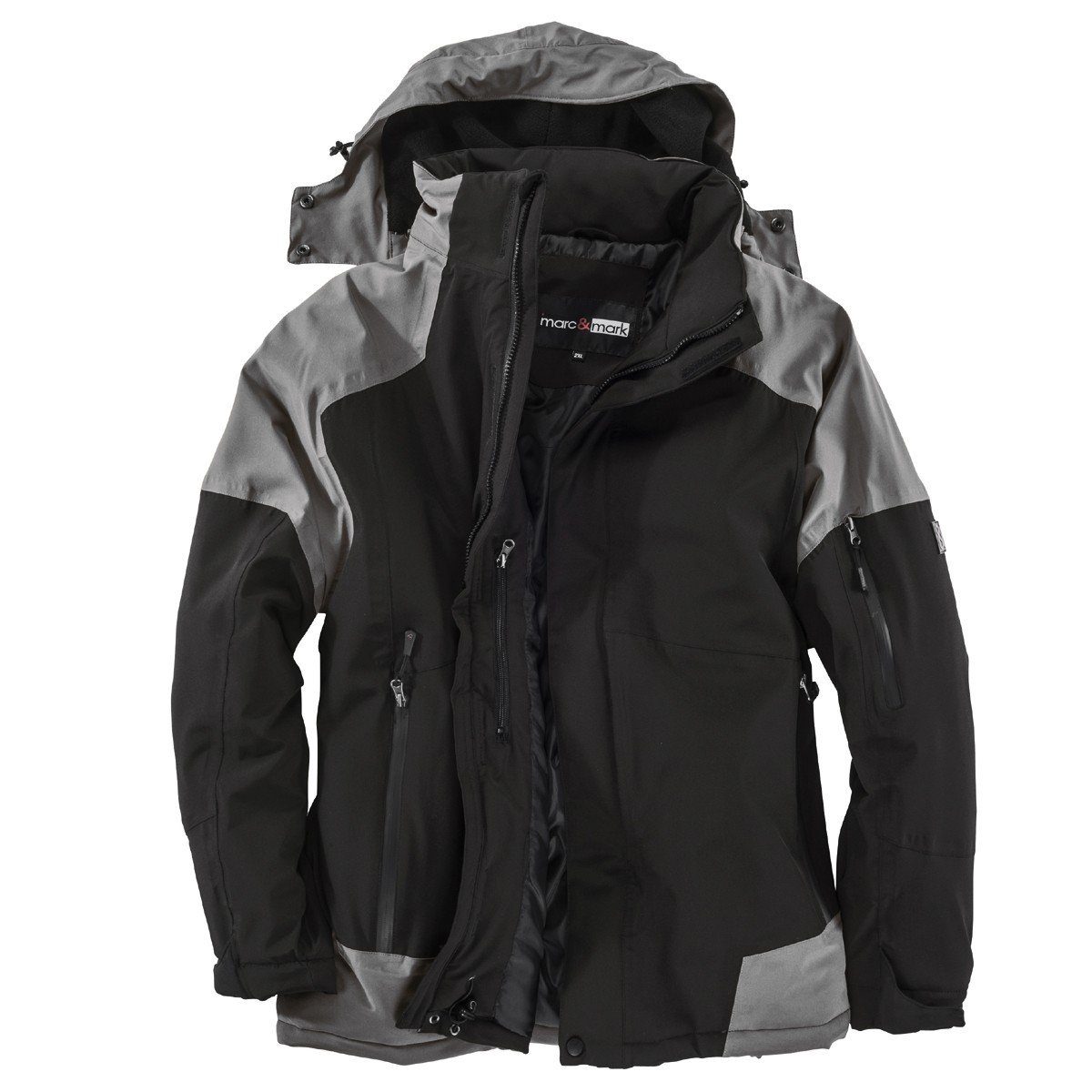 Winterjacke Marc&Mark große Größen Winterjacke Basel schwarz-grau