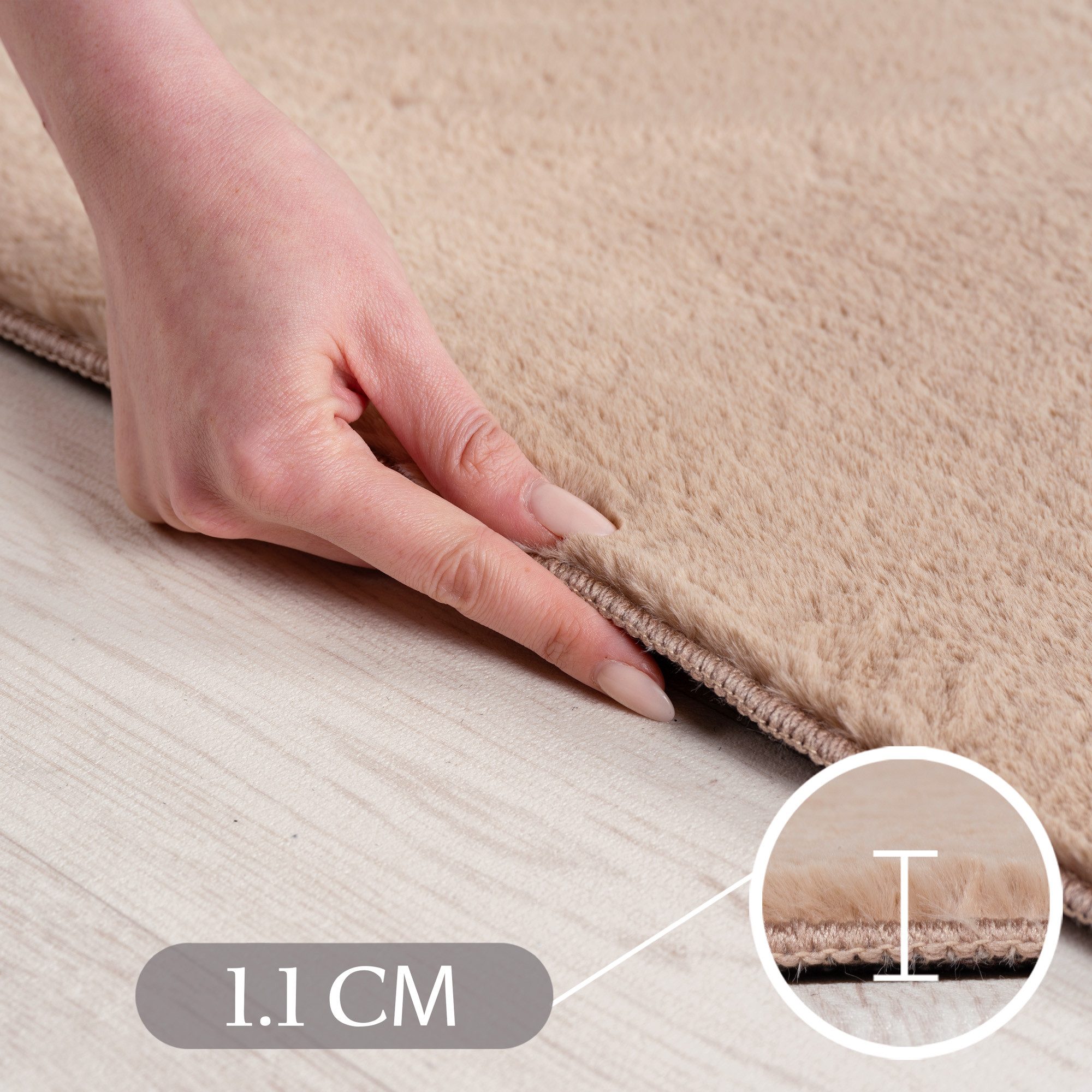 SIMPEX24 Teppich Unicolor - Einfarbig, Rund, Höhe: 11 mm, Perfekt geeignet für Wohnzimmer, Schlafzimmer,Kinderzimmer