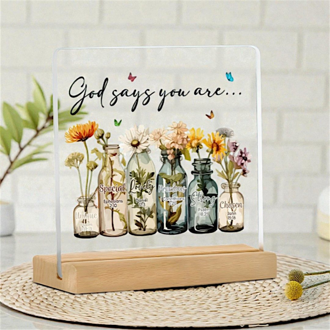 Medusa Accessoires Deko-Schriftzug Flower 2d Tischdeko Dekoschild Motivationschild