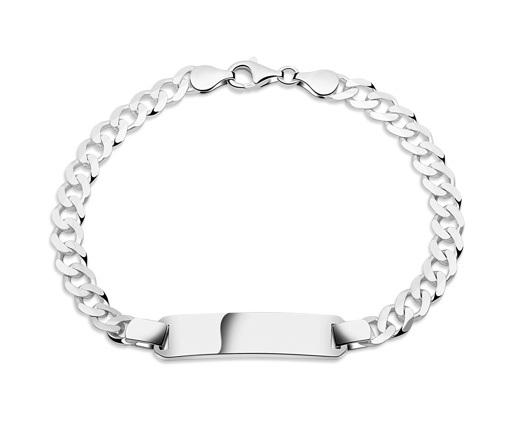 Silberarmband Gravurarmband 925er Silber Massiv Hochglanzpoliert