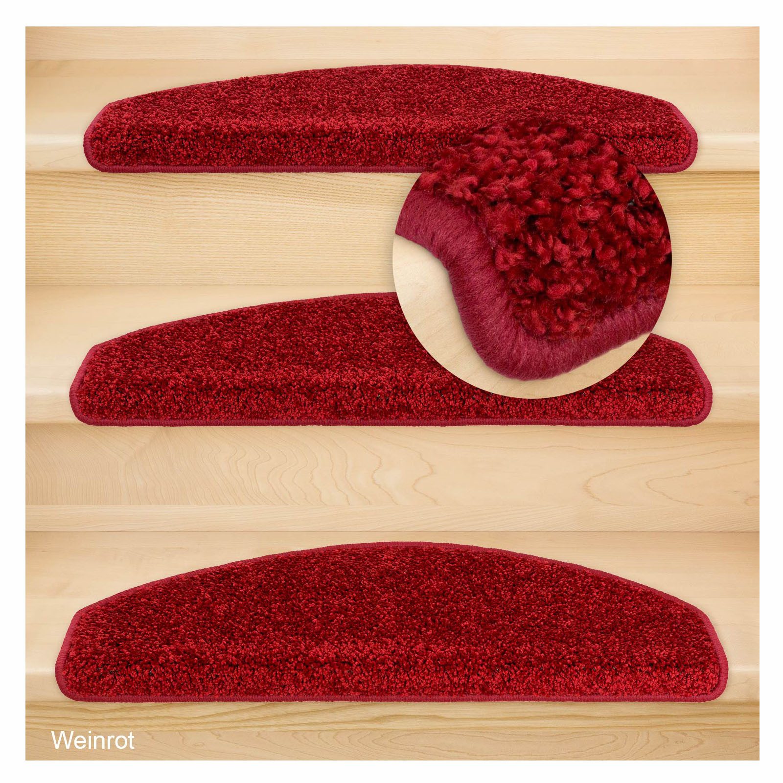 Metzker® Stufenmatte Stufenmatten Marseille Halbrund Weinrot 16 Stück, halb günstig online kaufen