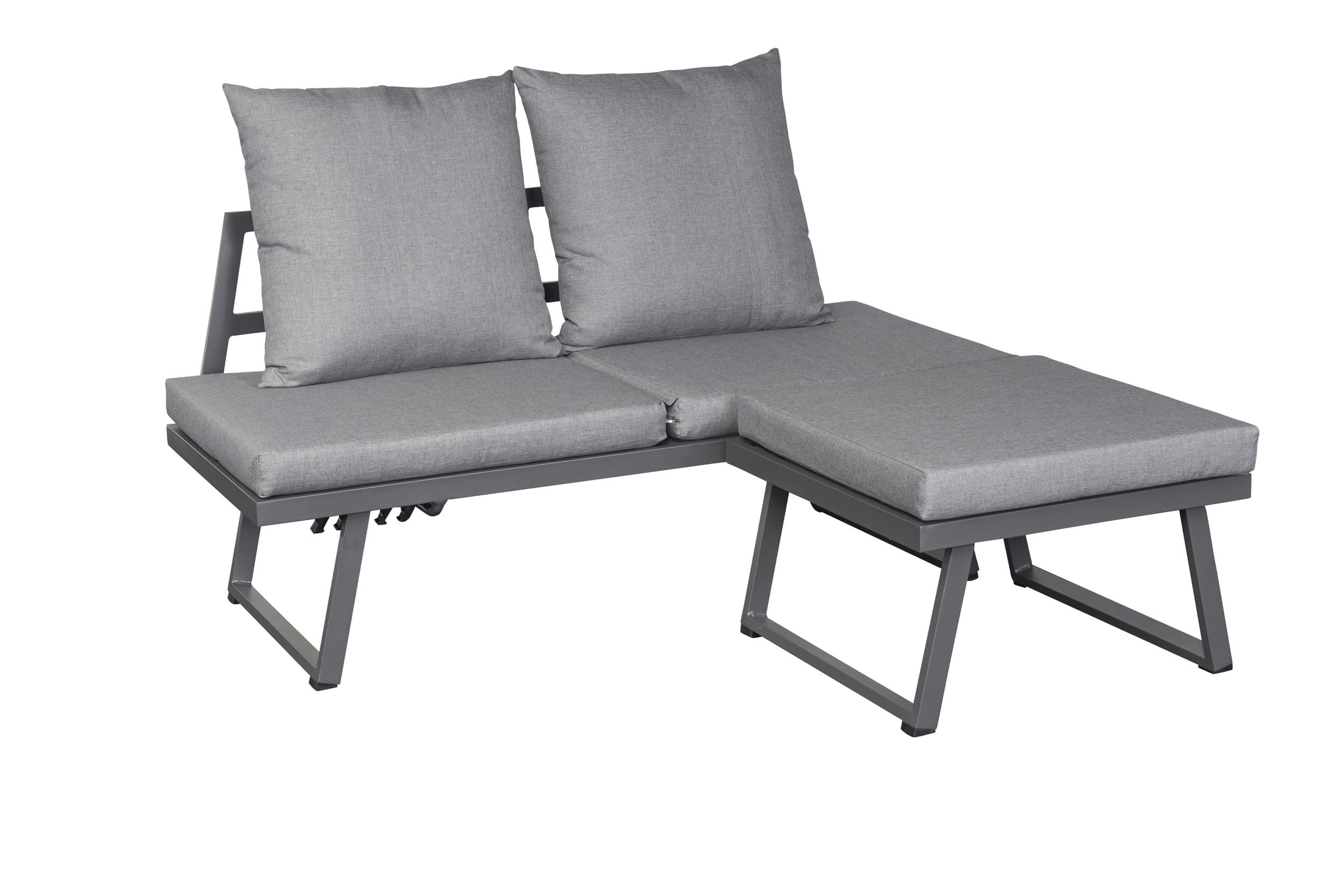 LC Garden Gartenlounge-Set »Sunewo« Lounge Set Multifunktionssofa anthrazit 2-Sitzer Sofa