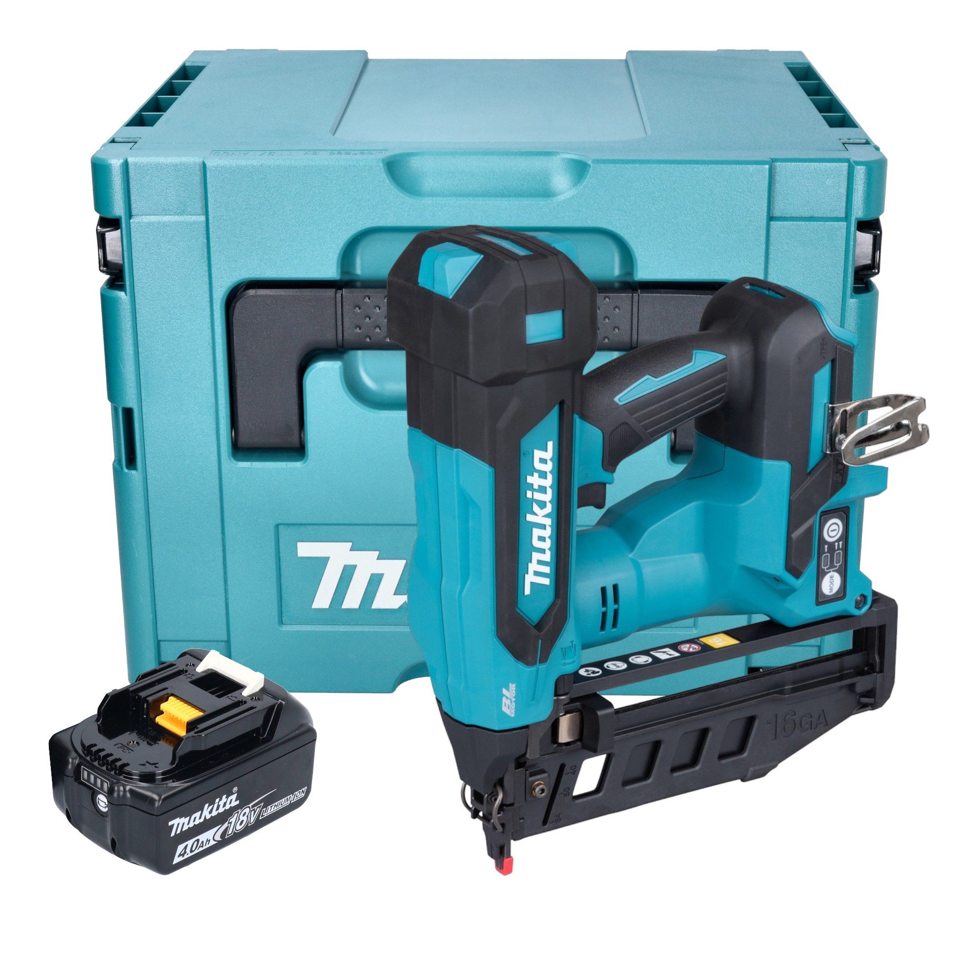 Makita Stauchkopfnagler DBN 601 M1J 18 V 19 - 64 mm + 1x Akku 4,0 Ah + Makpac - ohne Ladegerät