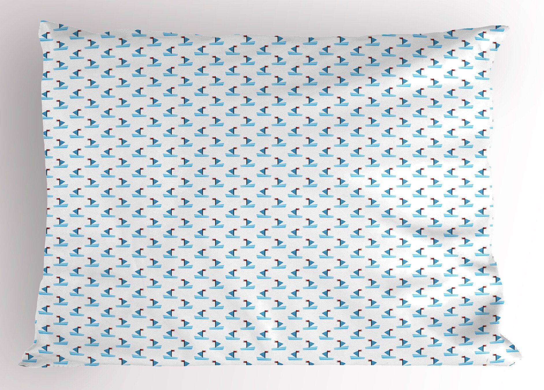 Geometrische Standard (1 Wasser blau Size Gedruckter Kissenbezüge Dekorativer Stück), Flags Abakuhaus Kopfkissenbezug, Boote