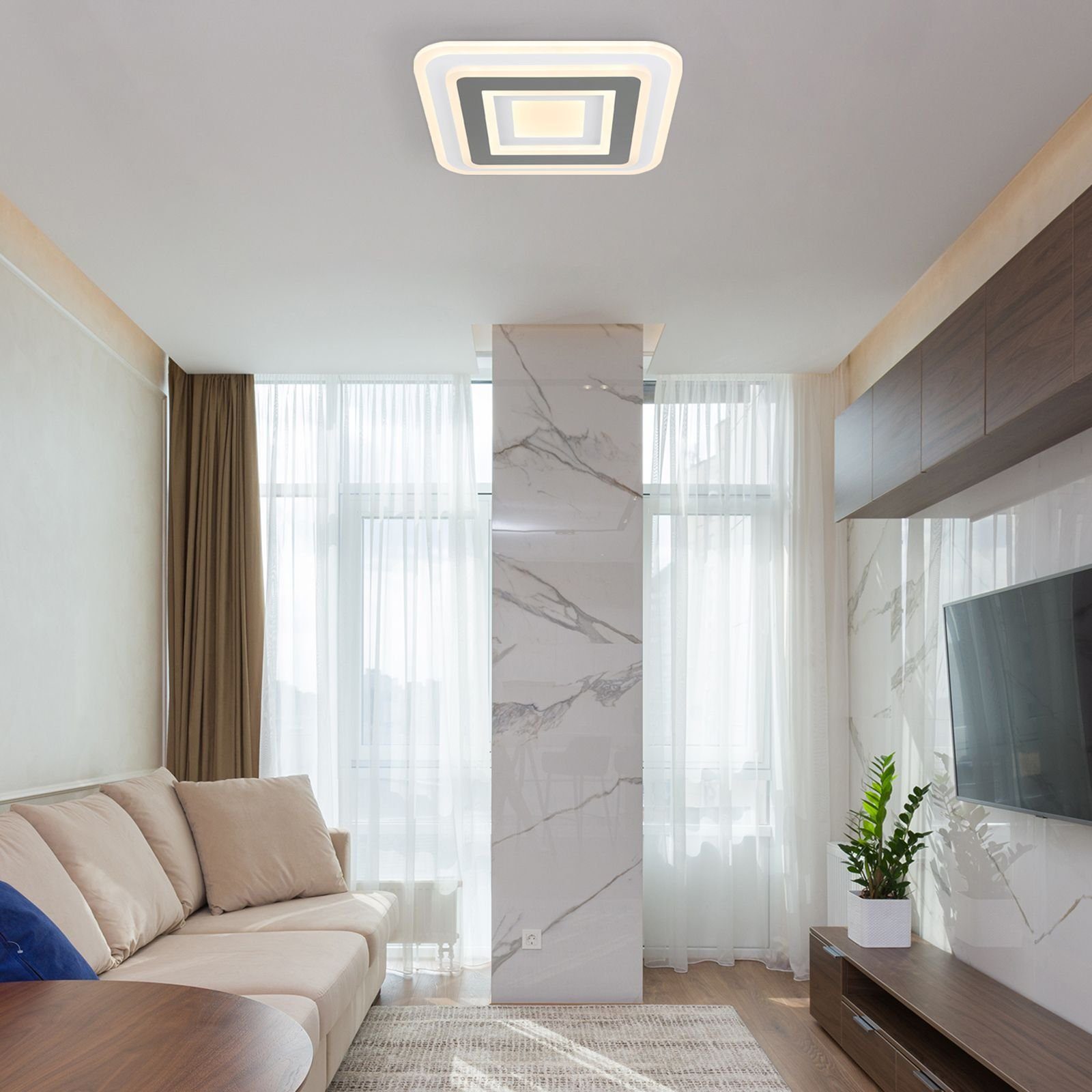 Globo Deckenleuchte GLOBO Deckenleuchte Deckenlampe Fernbedienung LED Dimmbar Wohnzimmer