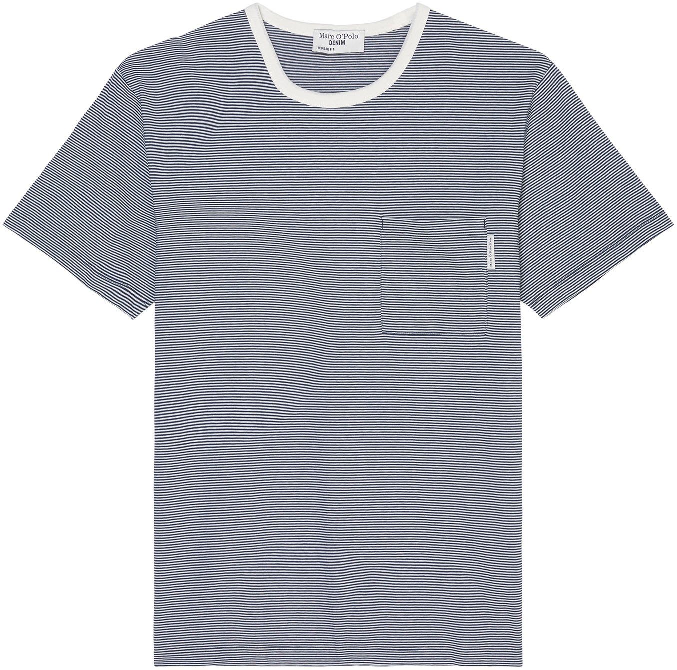 leichten gestreift im DENIM O'Polo T-Shirt Streifenmuster blau Marc