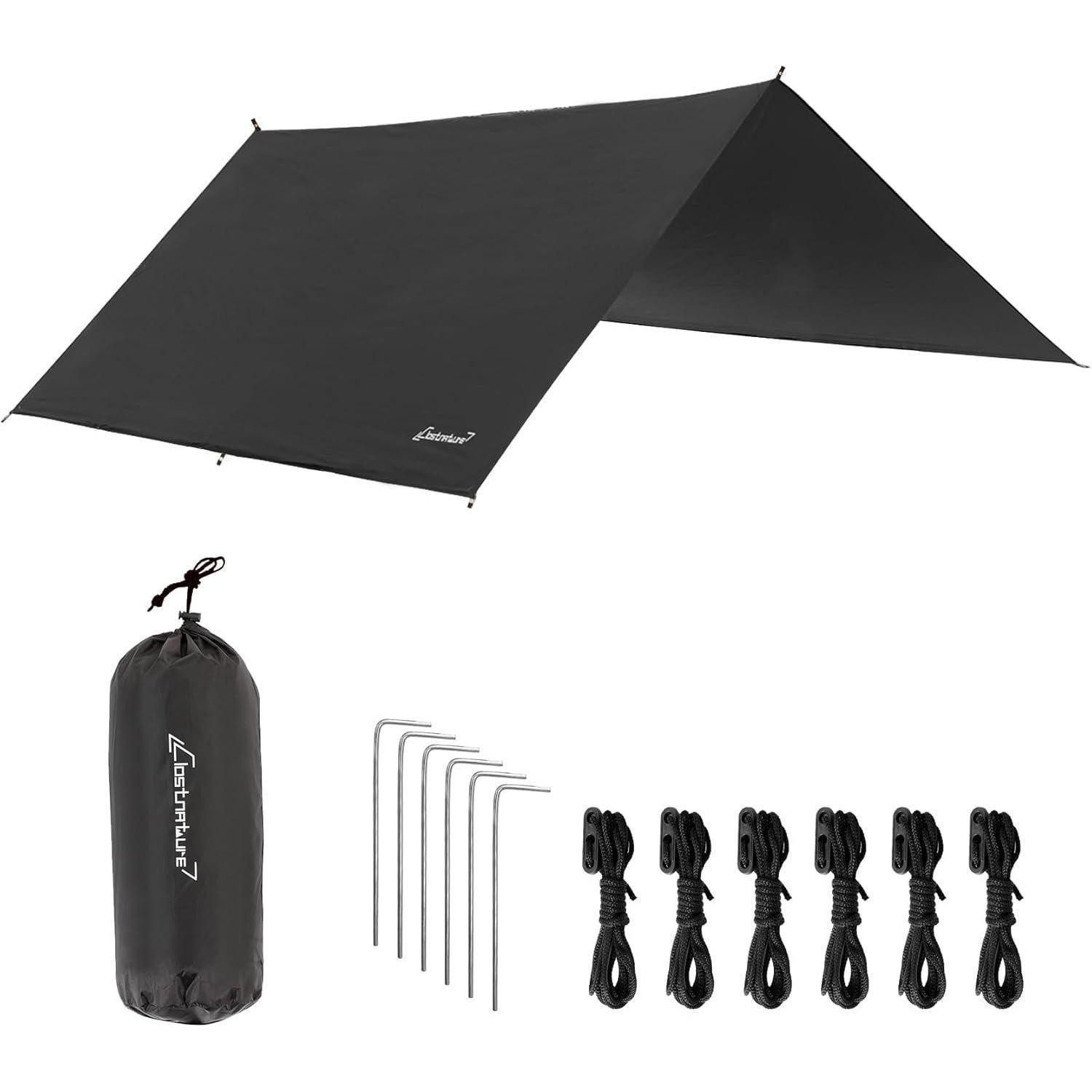 LuxusKollektion Schutzplane Tarp Wasserdicht Zeltplane Ösen 293x213 Anti UV Schwarz 396x293