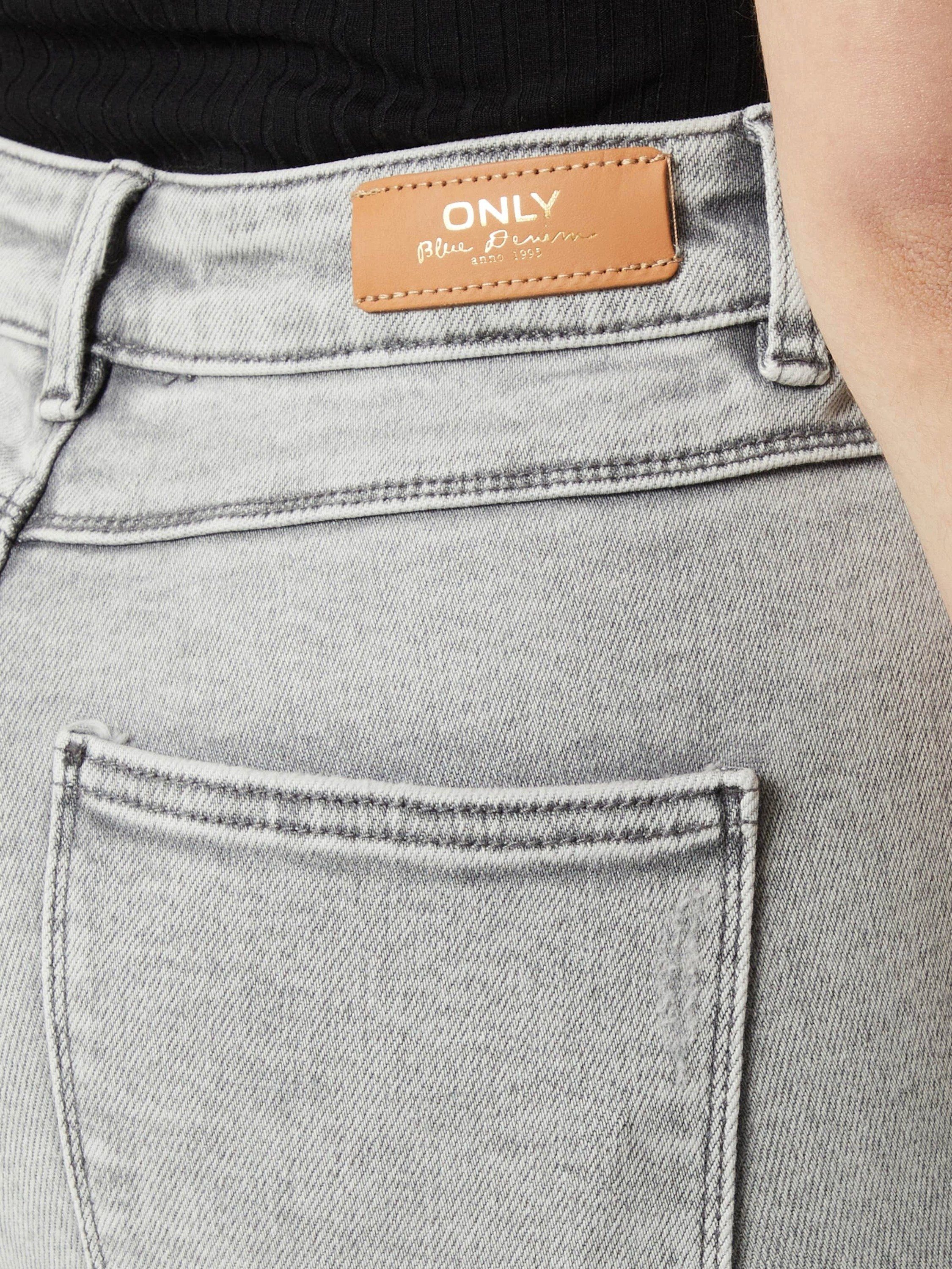 ONLY High-waist-Jeans Mila Weiteres Detail, Plain/ohne (1-tlg) Details Grau
