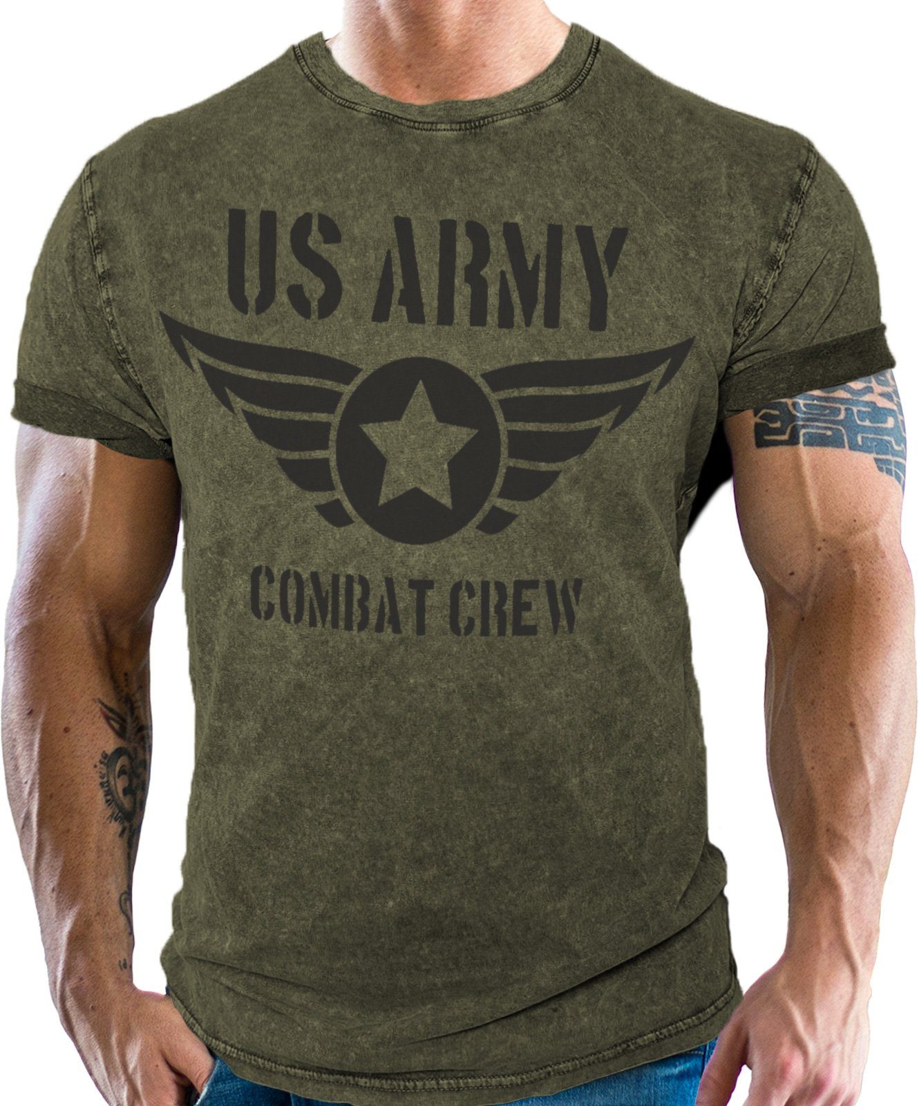 Army US T-Shirt Fans: für Combat BANDIT® GASOLINE Crew