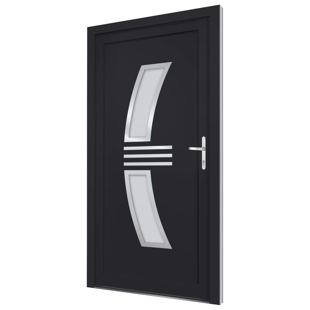 vidaXL Haustür Haustür Anthrazit 98x200 cm PVC (1-St)