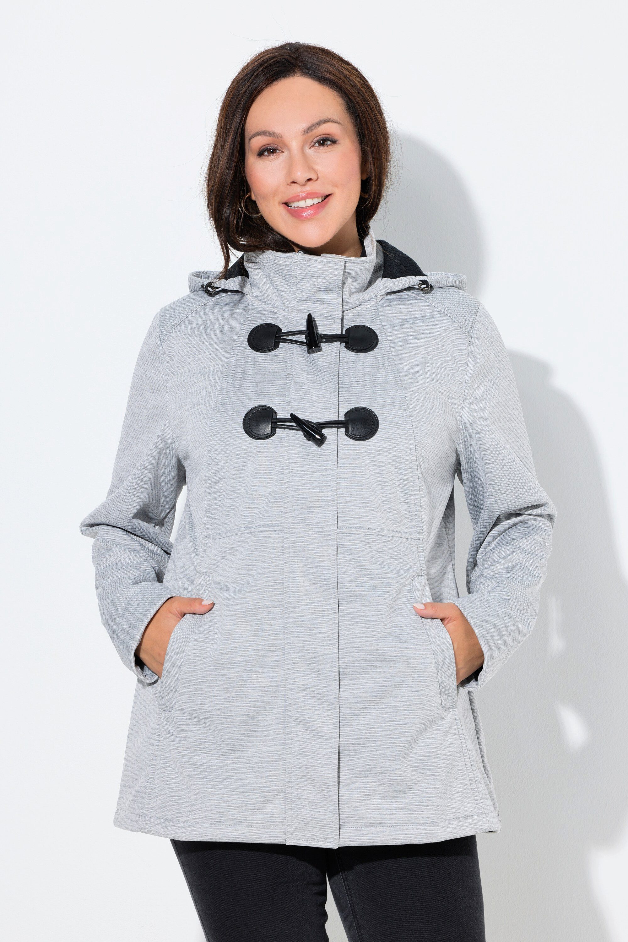 Ulla Popken Softshelljacke HYPRAR Softshelljacke Knebelknöpfe wasserabweisend