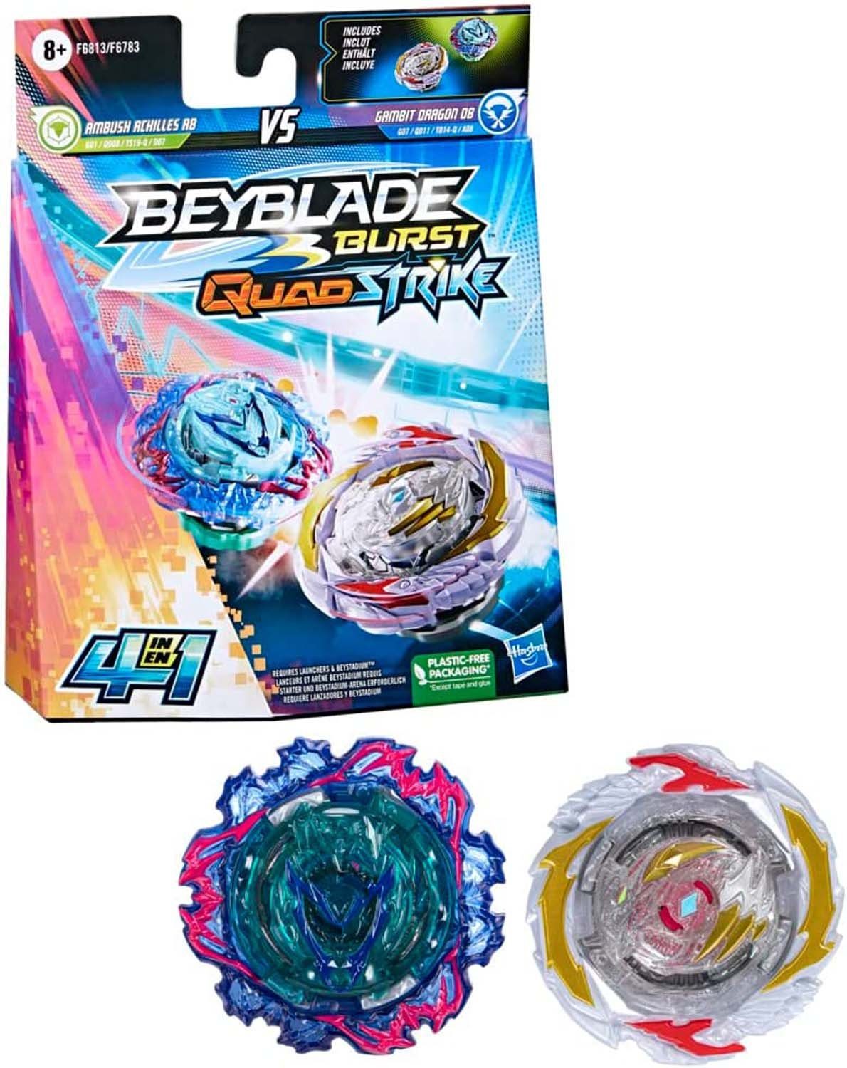 Speed-Kreisel Hasbro F6783EU4; F6813EU40 - BEY QS GAMBIT DRAGON AND QS AMBUSH ACHI