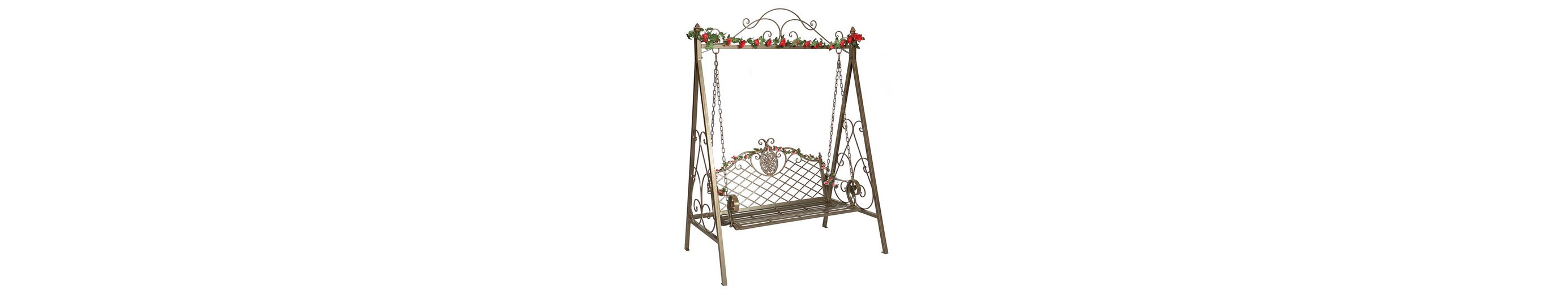 DanDiBo Hollywoodschaukel »Metall Braun Antik 2 Sitzer 215x150 cm