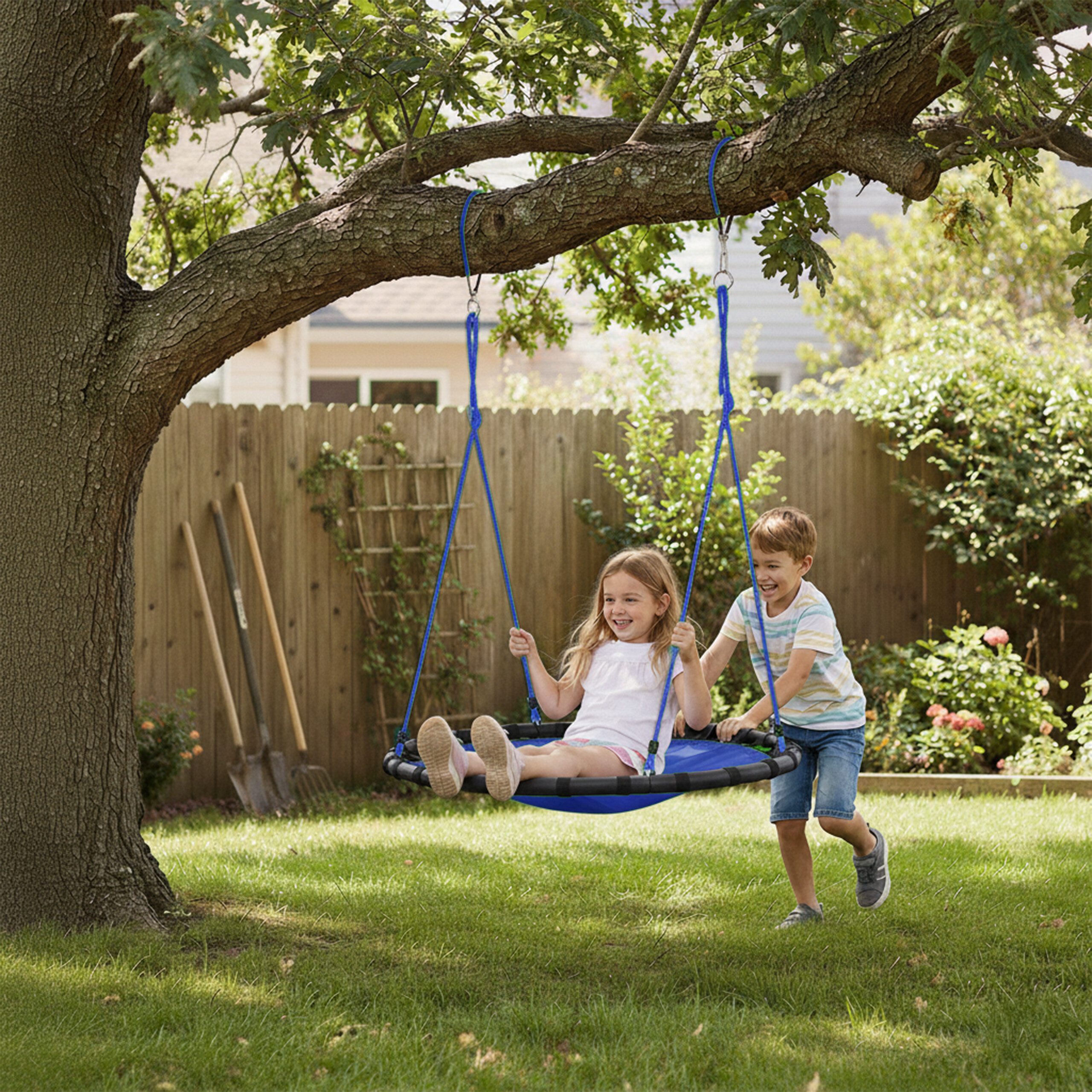 relaxdays Nestschaukel 120cm, blau