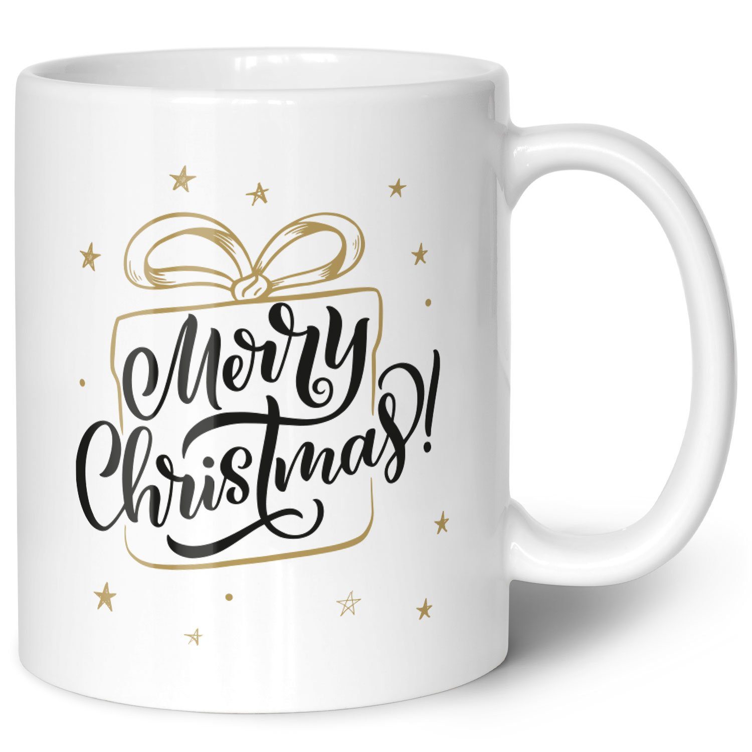 GRAVURZEILE - zu Weihnachten, - mit - Tasse Weiß Merry für & Frauen Geschenke Geschenk Christmas Männer Spülmaschinenfest Weihnachtsmotiv