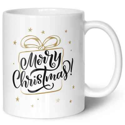 GRAVURZEILE Tasse mit Weihnachtsmotiv - Geschenke für Frauen & Männer zu Weihnachten, Spülmaschinenfest - Merry Christmas Geschenk - Weiß