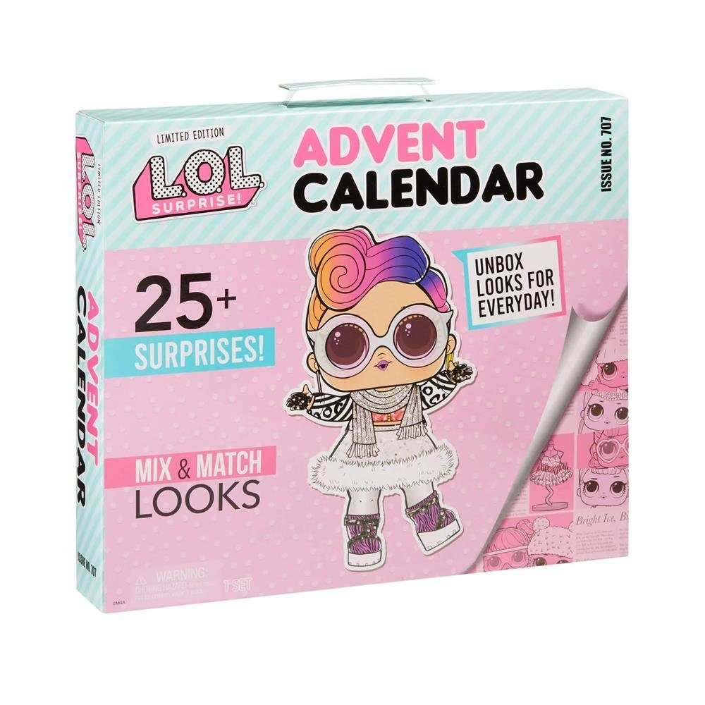 MGA ENTERTAINMENT Adventskalender L.O.L. Surprise!, mit 25+ Überraschungen, Sammlerpuppe und Outfits, ab 4 Jahren