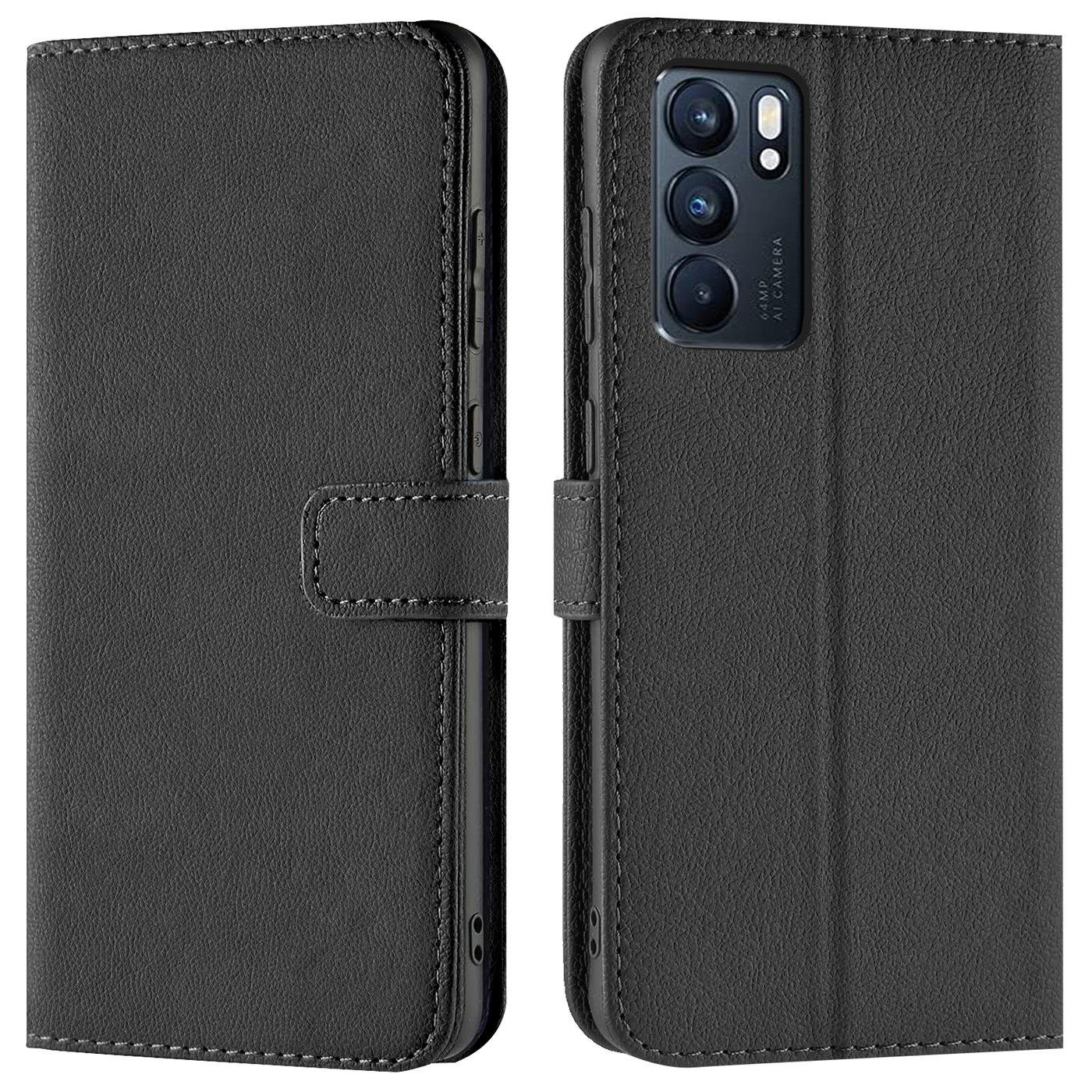 CoolGadget Handyhülle Book Case Handy Tasche für OPPO Reno 6 5G 6,6 Zoll, Hülle Klapphülle Flip Cover Etui Schutzhülle stoßfest