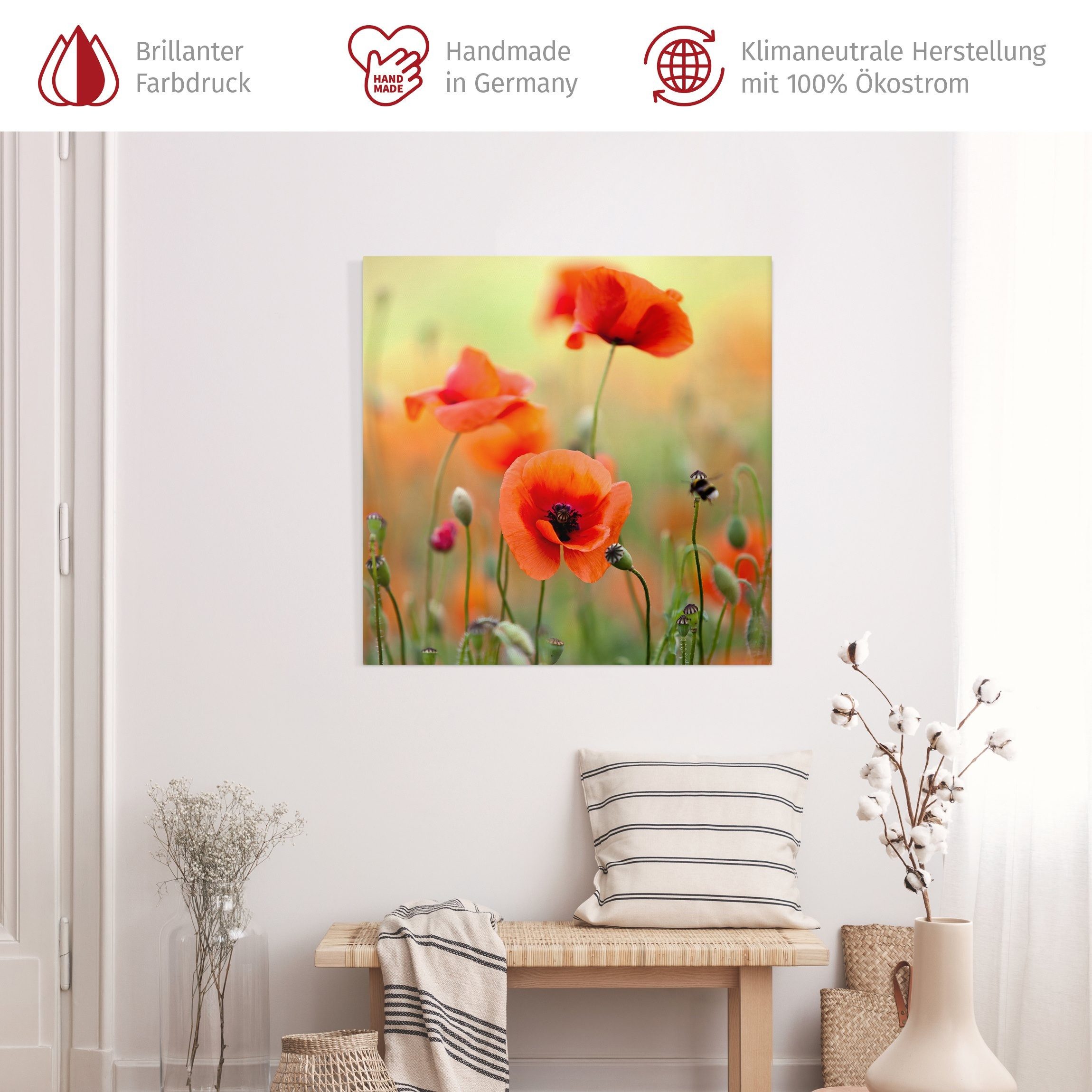 Bilderdepot24 Leinwandbild Blume Natur Modern Roter günstig online kaufen
