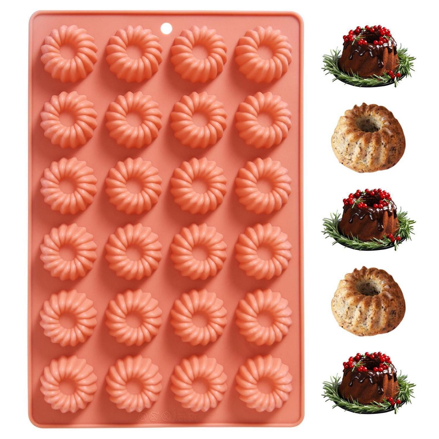 LuxusKollektion Gugelhupfform Silikonform Mini Gugelhupf 24er Orange
