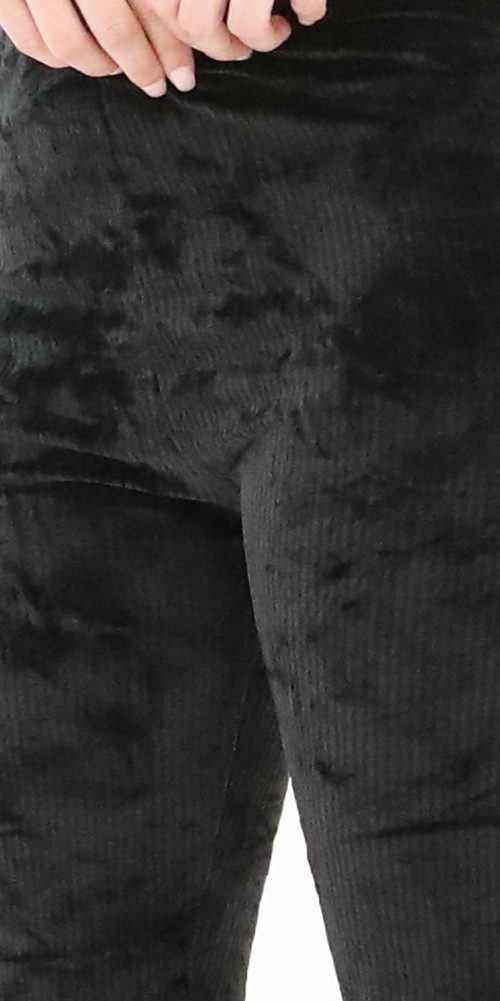 Leggings Park Leggings Damen Leggings Winter "SAMT" gestreift elastische Taille Soft Stretch (Diese Winter-Samt-Leggings mit gestreiftem Muster sind der perfekte Begleiter für die kälteren Tage) Anti-Cellulite, Shaping und Stretch