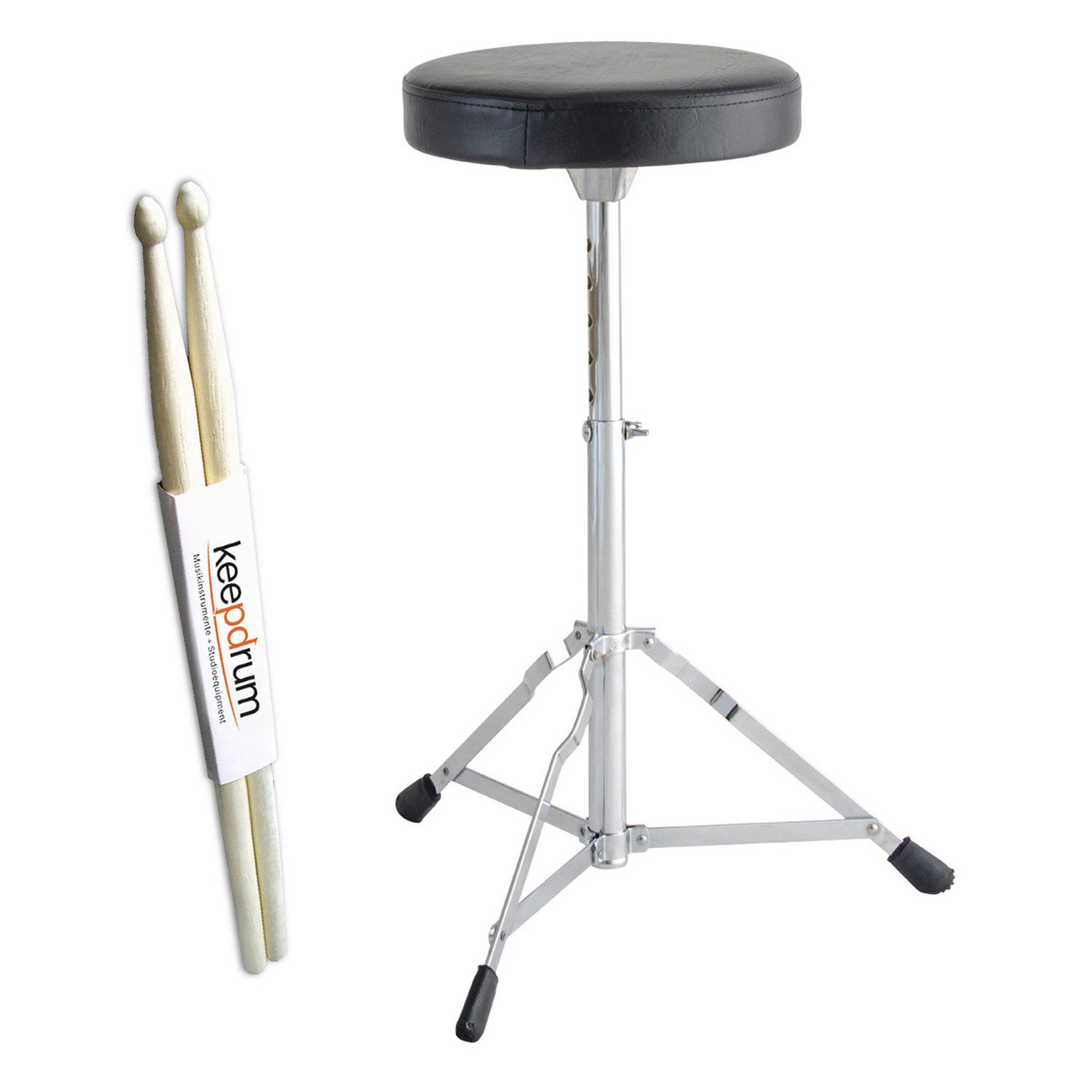 Dixon Schlagzeug Dixon Schlagzeughocker PSN-6 mit Schlagzeugstöcken,Drumhocker, Robuster Drumhocker mit Drumsticks