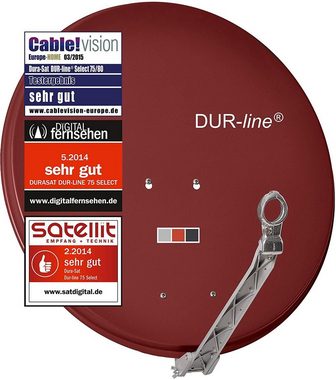 DUR-line DUR-line 2 Teilnehmer Set - Qualitäts-Alu-Satelliten-Komplettanlage - Sat-Spiegel