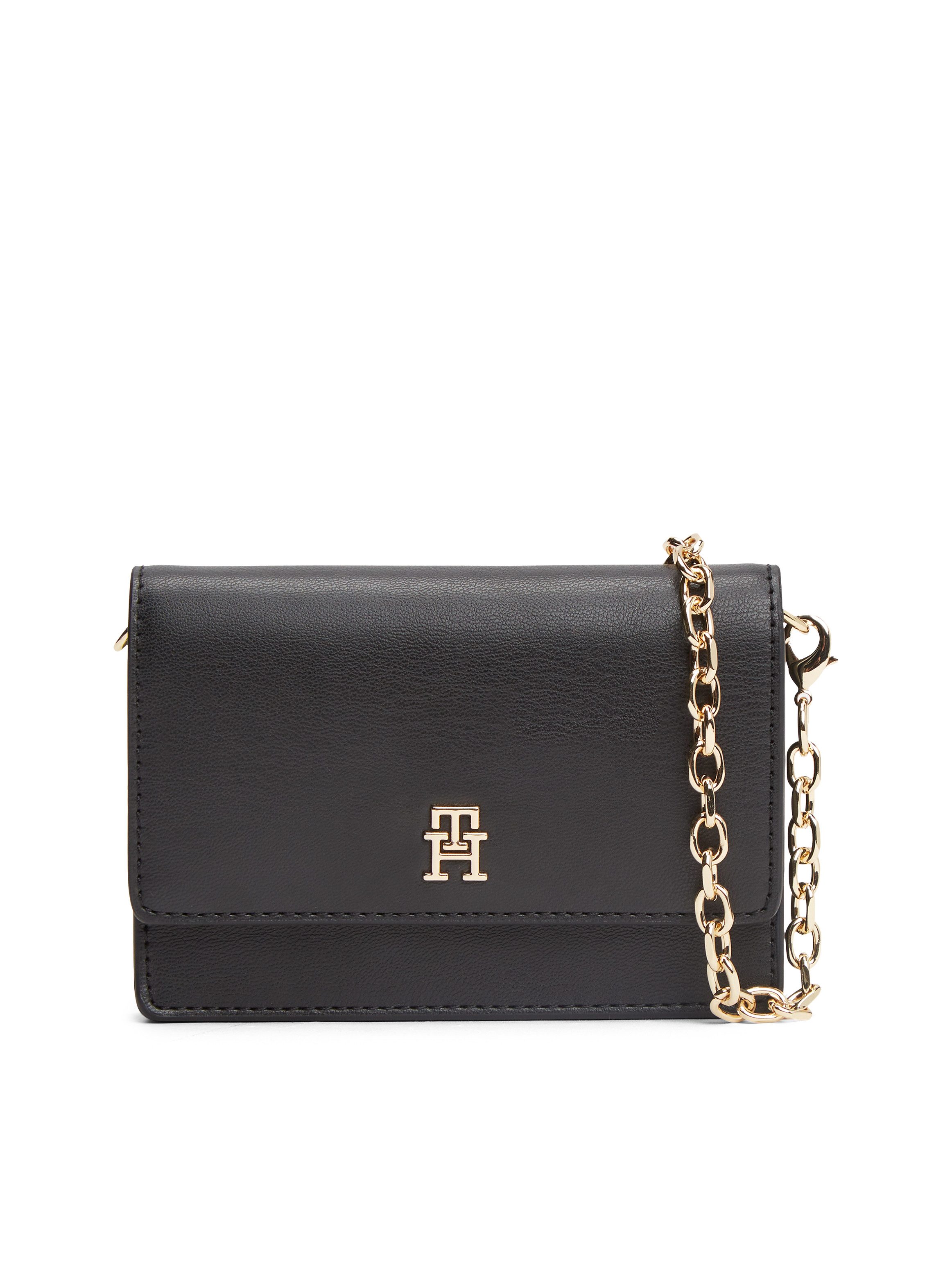 Tommy Hilfiger Kartenetui TH ICON CARD HOLDER W/CHAIN, Damen Geldbeutel, Portemonnaie, Minibag mit TH-Logoemblem