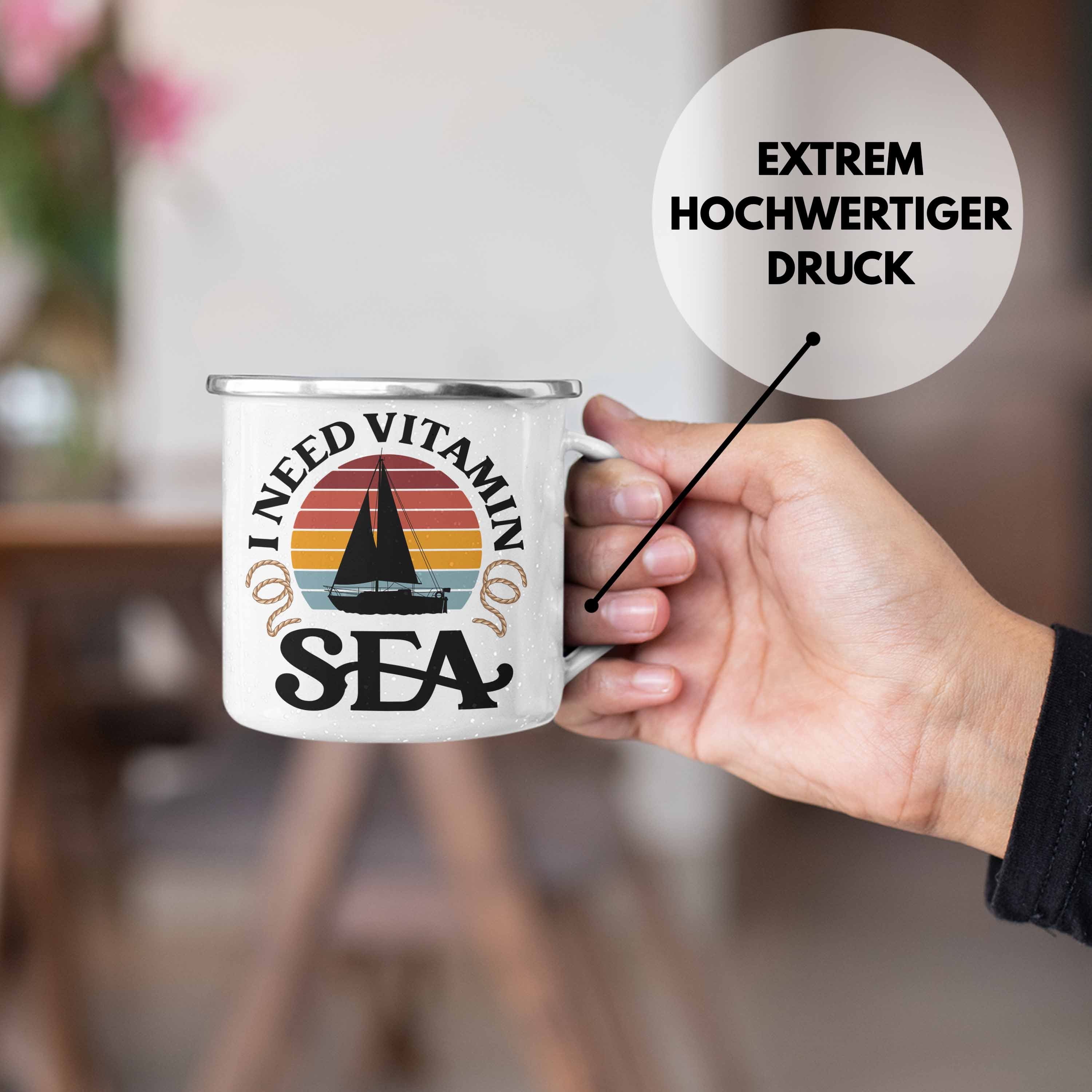 Trendation Thermotasse Trendation - Segeln Geschenk Emaille Tasse Mir Reichts Ich Geh Segeln