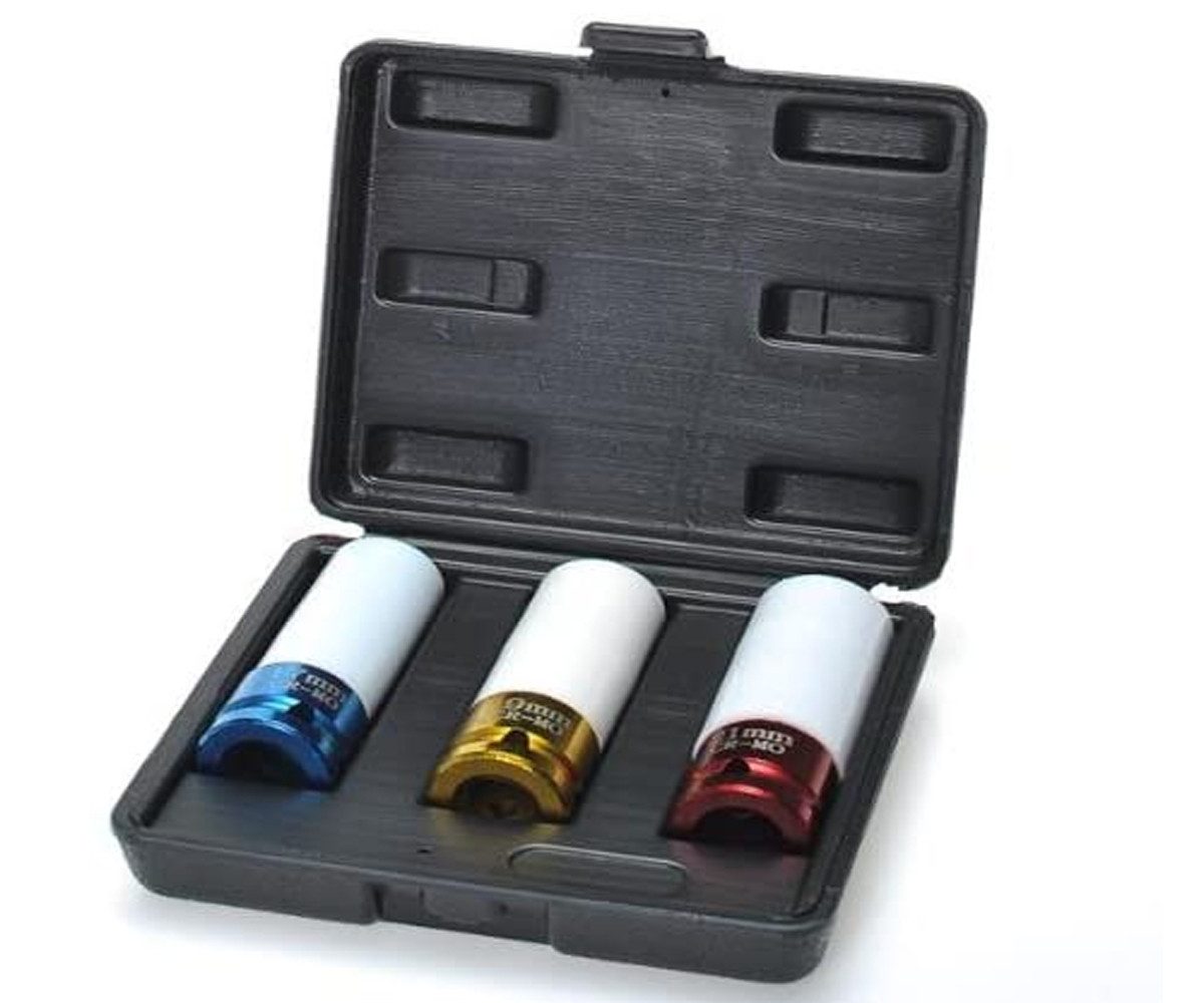 Diedrich Filmer GmbH Stecknuss Felgennuss-Set 3 tlg.Radmuttern - Торцевой ключ farblich codiert, Farbmakierung