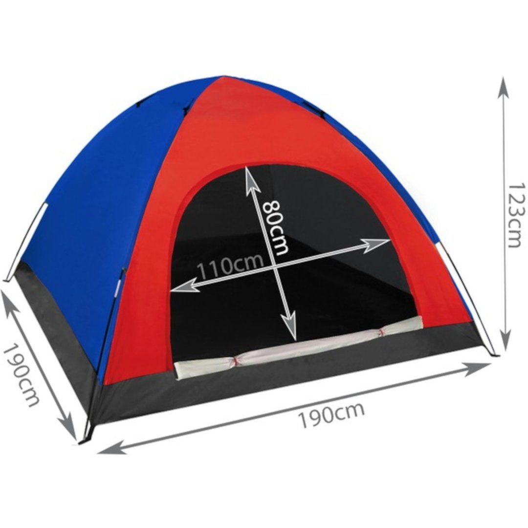 ISO TRADE Gruppenzelt Campingzelt Familienzelt, Personen: 4 (Spar-Set, 7 tlg., wasserdicht), zusammengefalteten Zustand bequem tragen und verstauen können