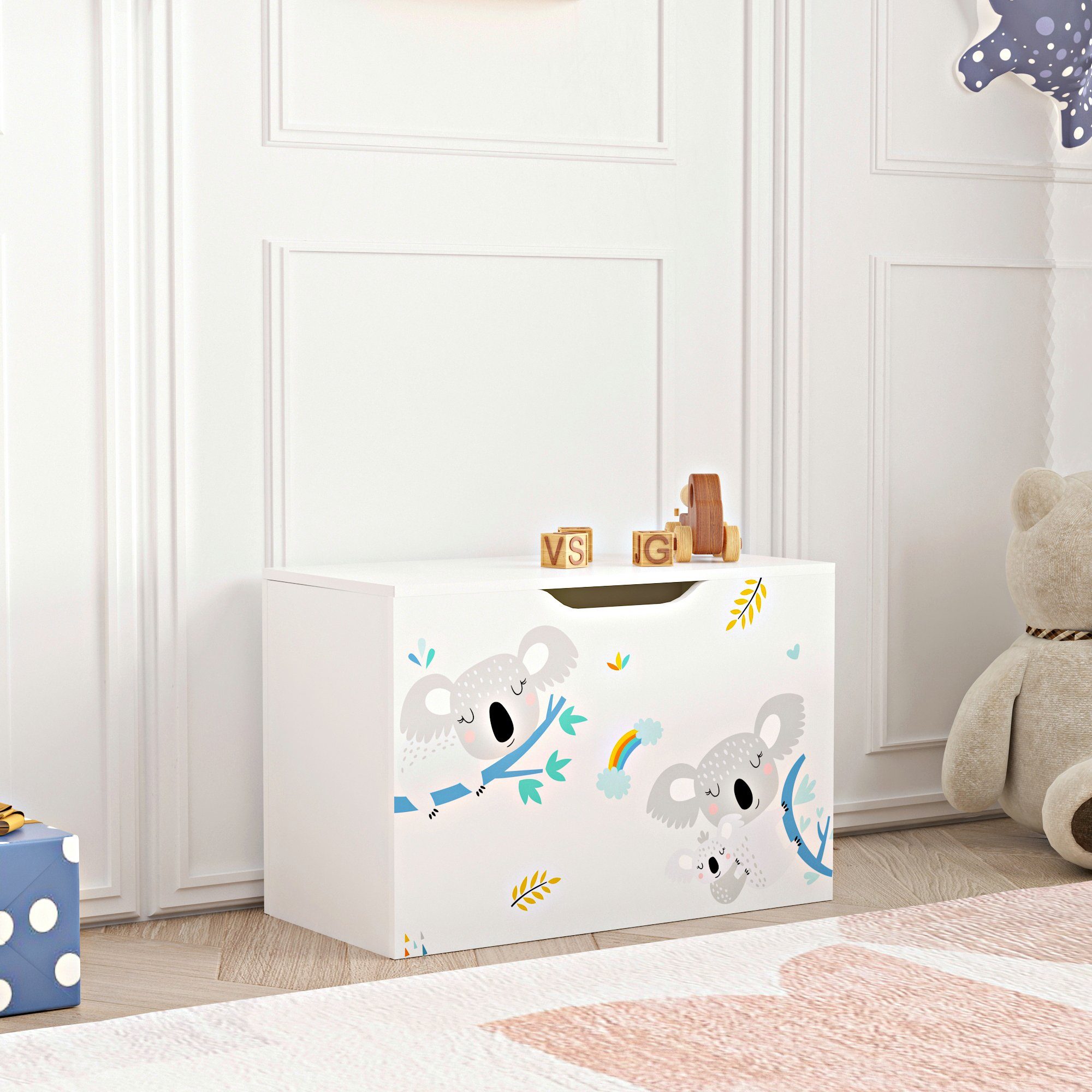 en.casa Spielzeugtruhe, »Oleiros« Koala-Motiv 40 x günstig online kaufen