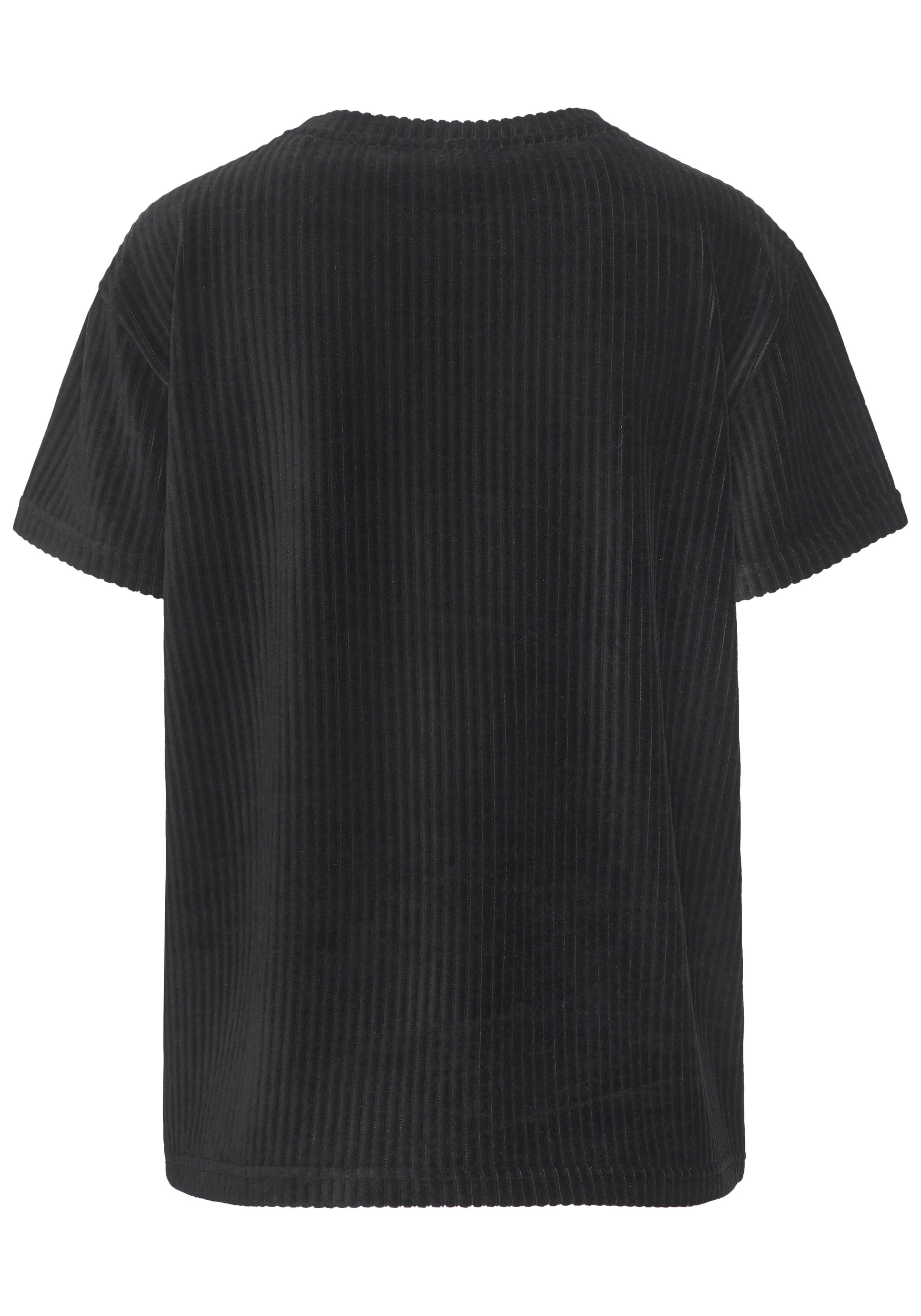Buffalo T-Shirt mit weicher Cord-Struktur – Bild 4 von 5