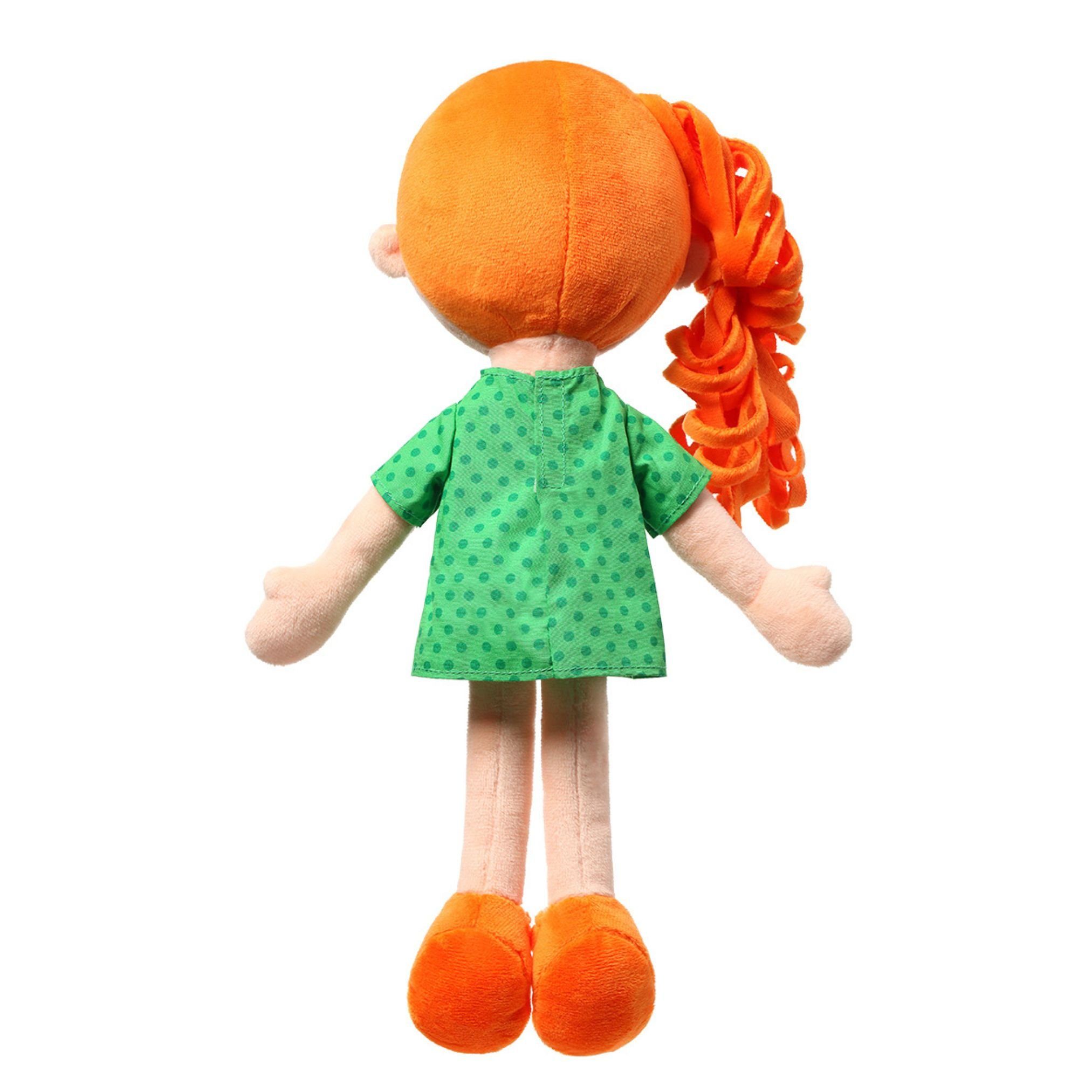 babyono Stoffpuppe Hannah - Puppe zum Kuscheln für Babys und Kleinkinder, Rothaarig (1-tlg), Besonders Weich, Waschbar, Speziell für Babys und Kleinkinder