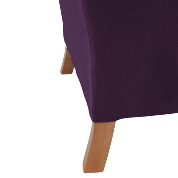58 aufm Kessel XXL-Sessel Big-Sessel Kantha Bezug Samtvelours Buche natur / purple 21707 (Sparpreis inkl. Kostenlosem Versand, 1-St), hochwertig verarbeitet,bequemer Sitz
