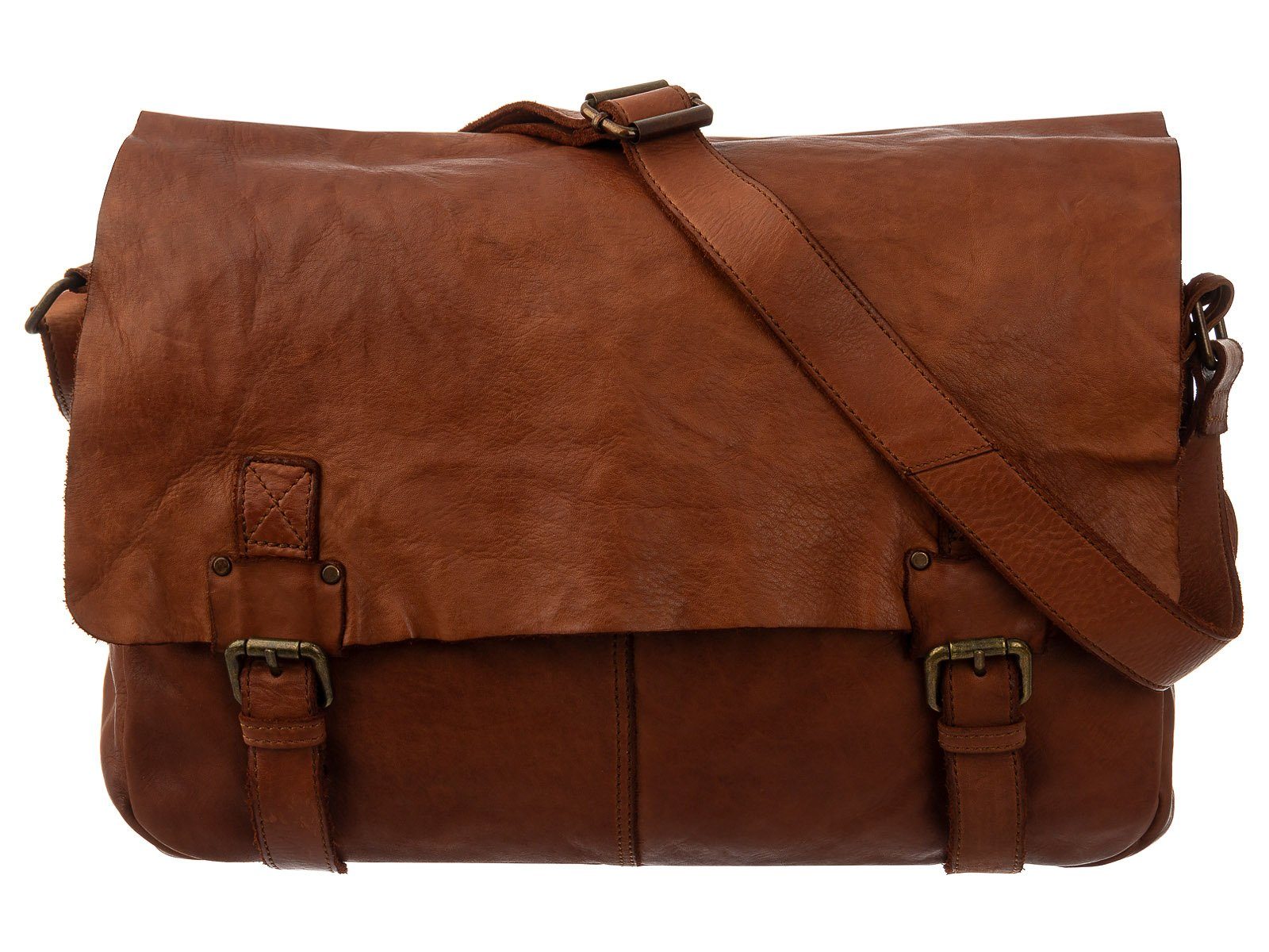 HARBOUR 2nd Messenger Bag Yamal Cool Casual Business Bag-Style Laptoptasche (1-tlg), Ankeranhänger Cognac