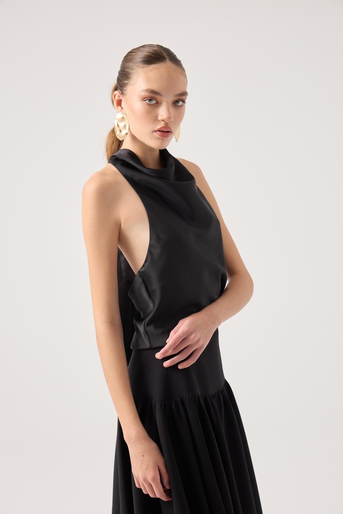 Blusentop Satin Dalia Bluse mit Kragen
