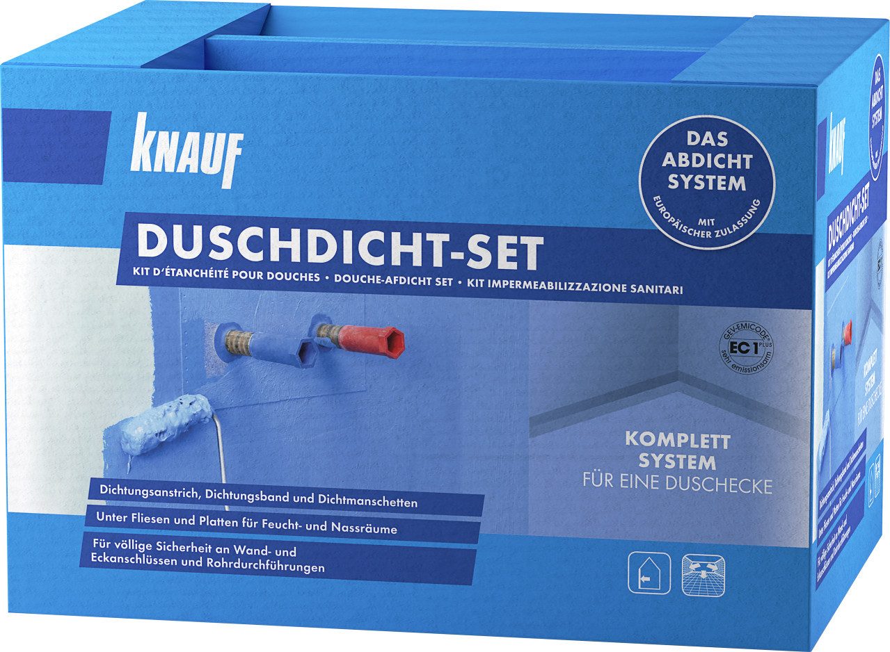 KNAUF Bodenfliese Knauf Duschdicht-Set, Silikon, Blau