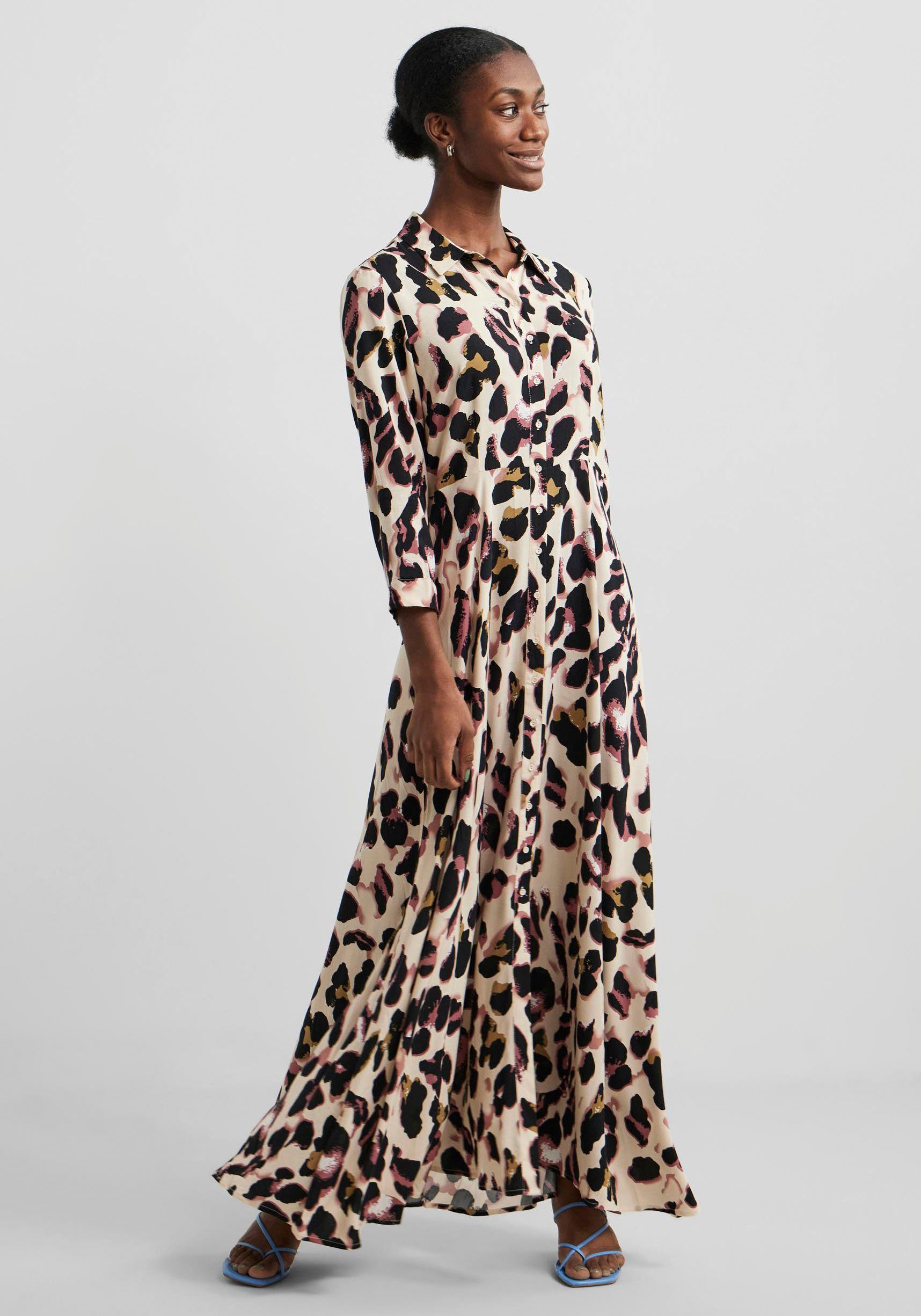 Y.A.S Hemdblusenkleid YASSAVANNA LONG 3/4 SHIRT Ärmel DRESS mit mellow rose print liro aop