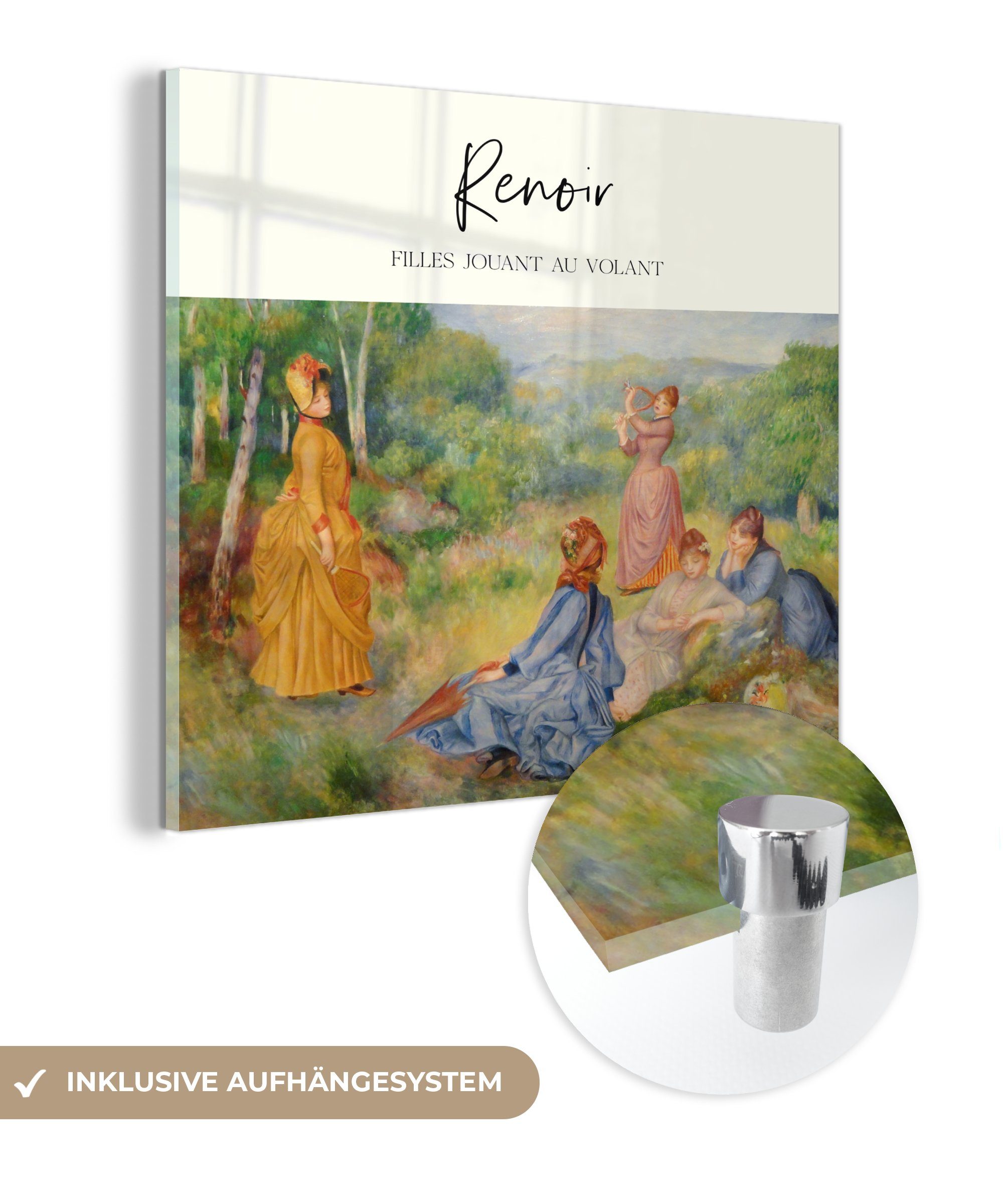 Der Ausverkauf dieses Monats MuchoWow Acrylglasbild - Glas Glas - jouant (1 St), - auf Wanddekoration Kunst Bilder Filles Renoir - Glasbilder Wandbild Foto volant, au auf 