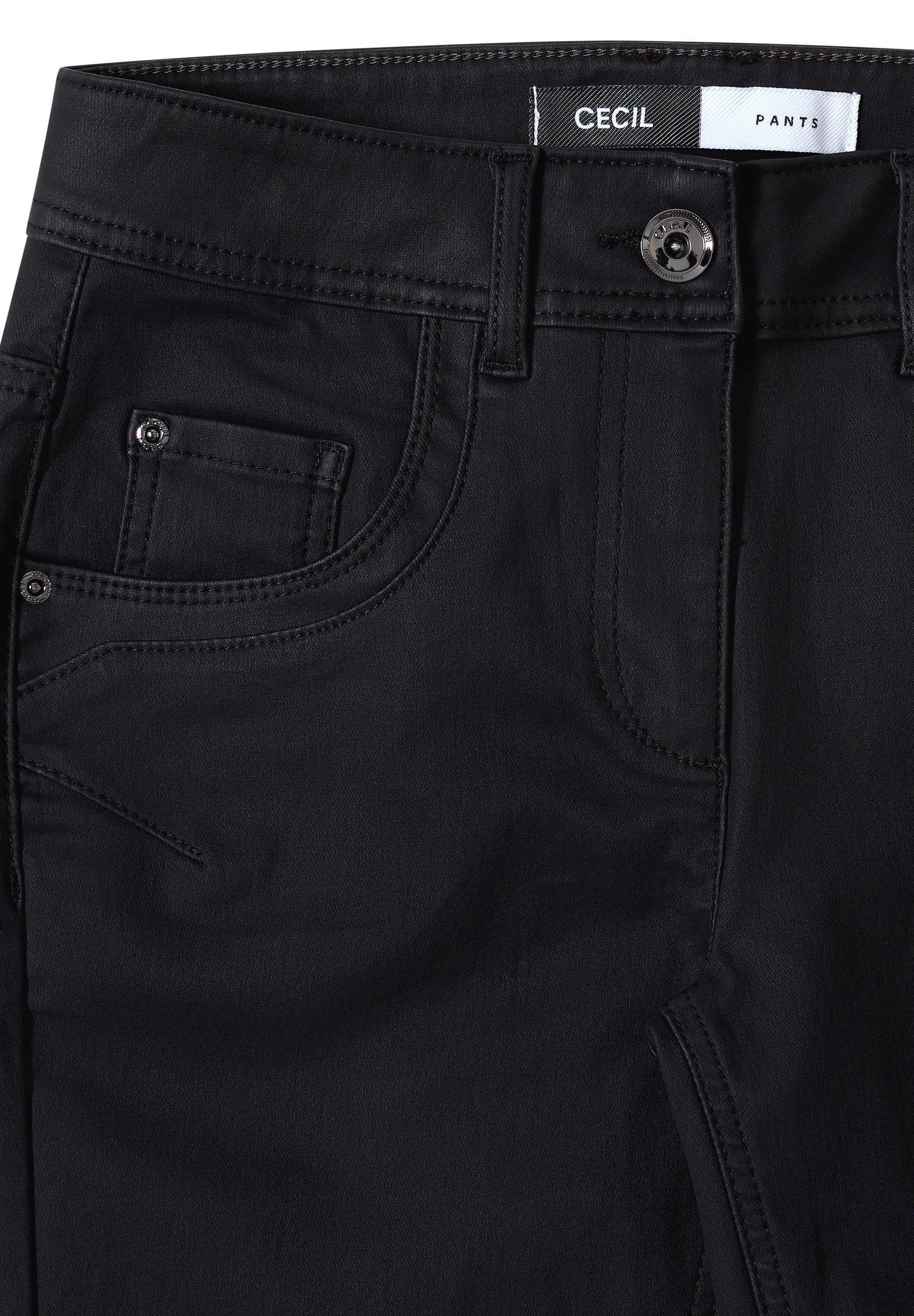 CECIL 5-Pocket-Hose Style Toronto im Leder-Look, mit leicht glänzender Beschichtung